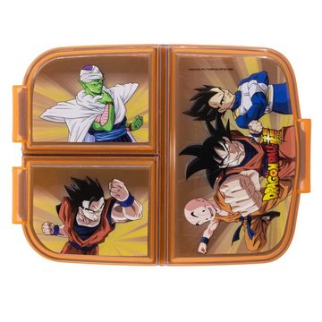 Dragon Ball Lunchbox Anime Dragon Ball Kinder 2 tlg Lunch Set, Kusnststoff Alu, (2-tlg), 3 Kammer Brotdose Alu-Trinkflasche