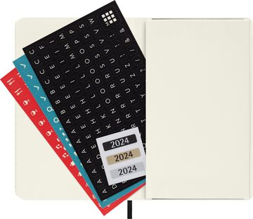 MOLESKINE Buchkalender, 12 Monate Wochen Notizkalender 2024, A6, 1 Wo=1 Seite, rechts liniert