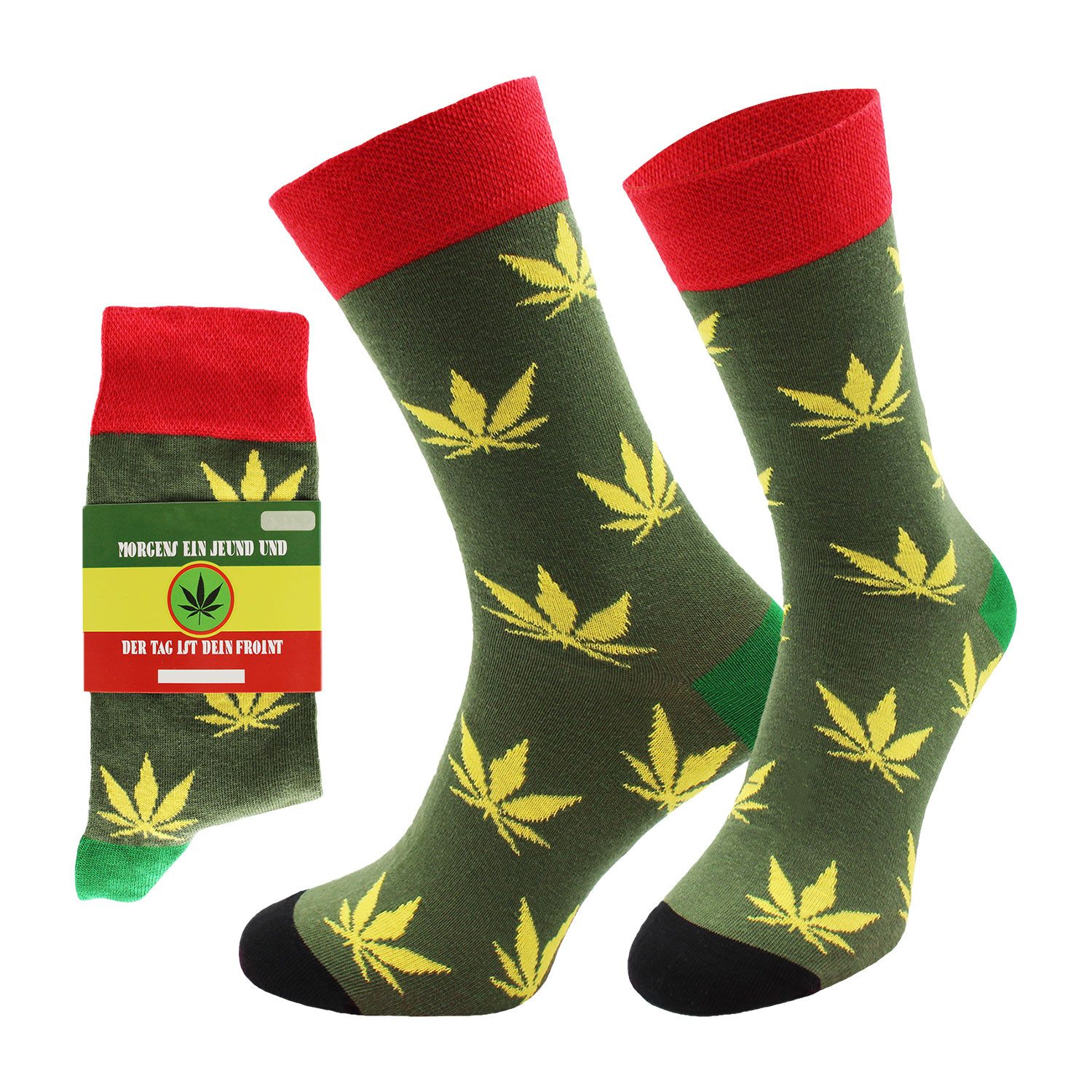 Chili Lifestyle Freizeitsocken JOINT Lustige Socken mit Spruch Banderole als Geschenksocken (Paar, 1-Paar, Mit Spruchbanderole) Weichbund ohne Gummidruck