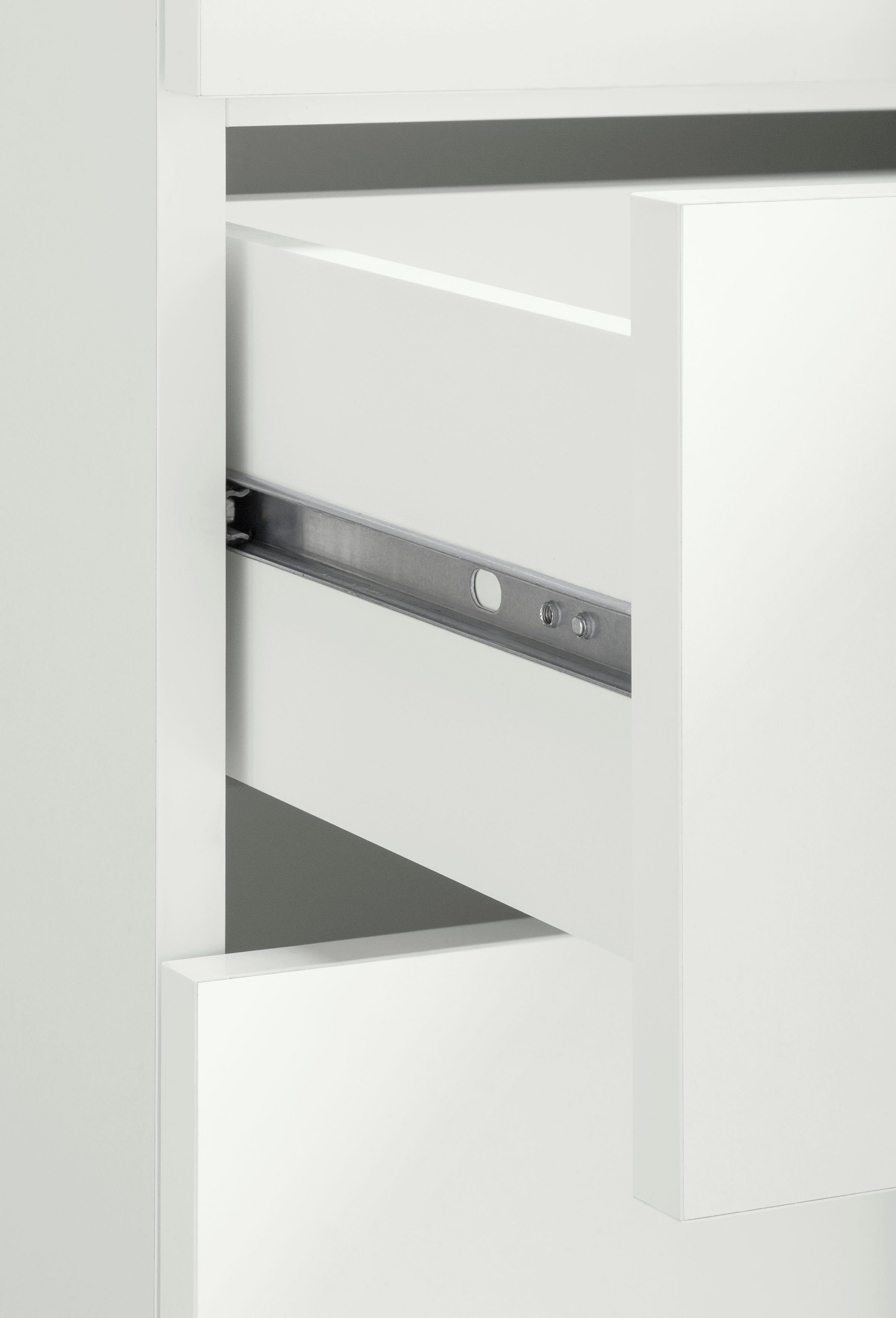 Schildmeyer Unterschrank Tür weiß mit cm, mit Breite 40 Metallgriffen, glanz Kampen Soft-Close-Funktion