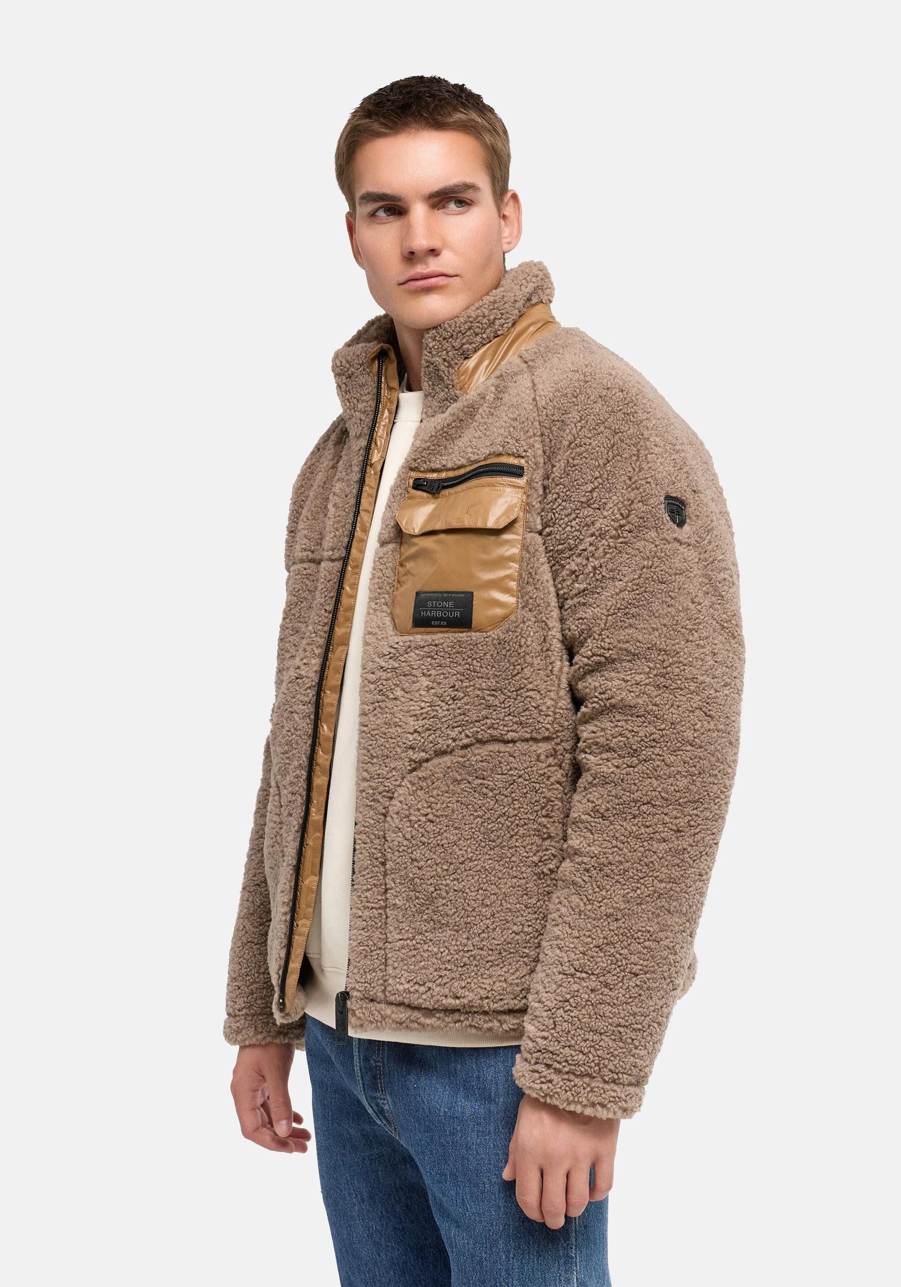 Stone Harbour Plüschjacke Sorees XX Warme Herren Winterjacke aus weichem Teddy-Fleece