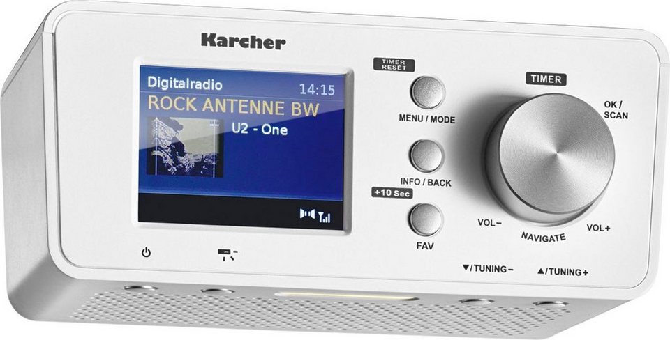 Karcher RA 2035D Digitalradio (DAB) (Digitalradio (DAB), UKW mit RDS, 1,5 W),  Wecker mit 2 Weckzeiten sowie Countdown-Timer als praktische Koch- und  Backhilfe