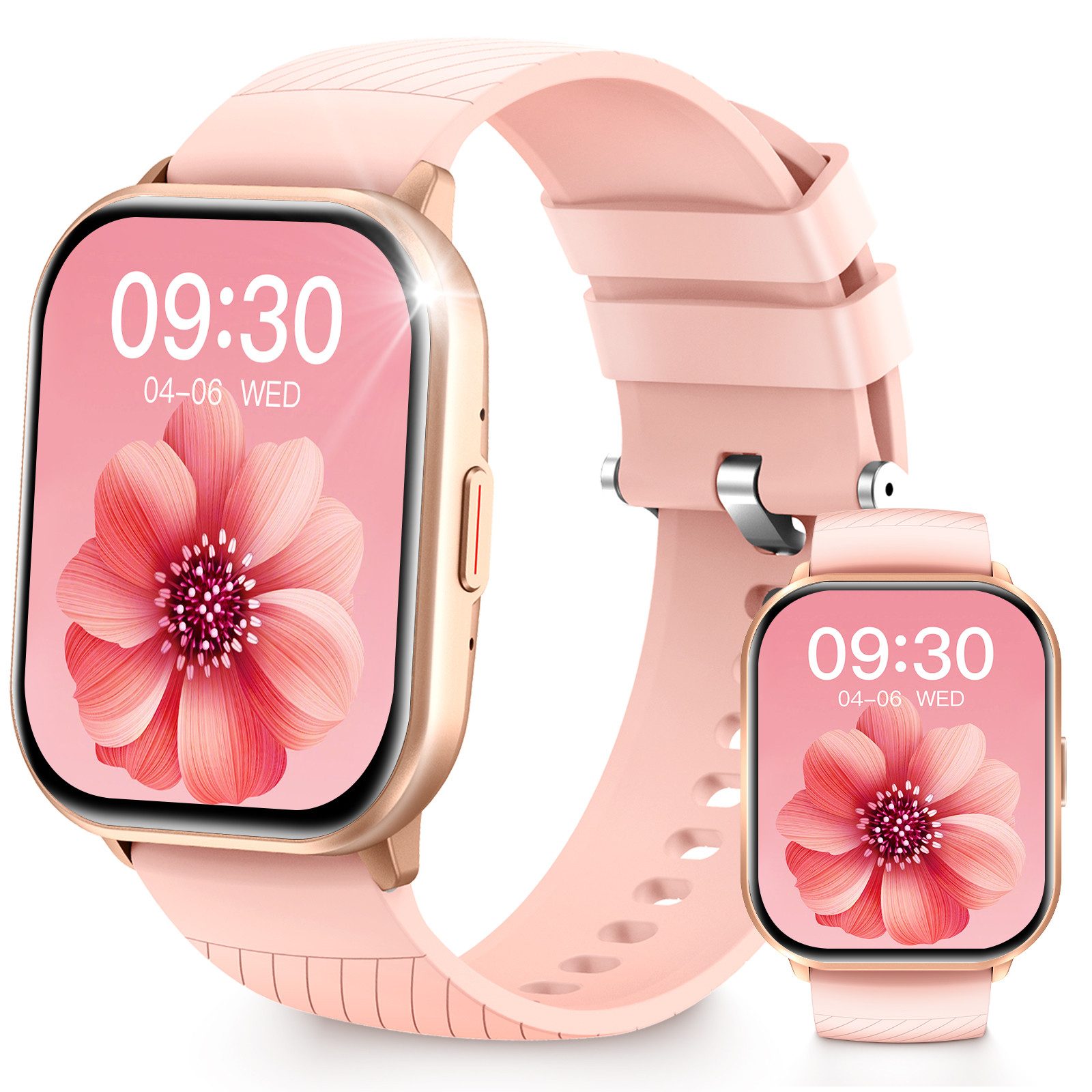 Rayofi Smartwatch Damen Herren, Neueste Fitness Uhr mit Anruffunktion Smartwatch (2.01 cm), Fitness Tracker Armbanduhr mit Schrittzähler, Blutsauerstoff, Blutdruckmessung, Schlafüberwachung, AI Voice und SNS-Benachrichtigung etc., Bluetooth 5.3 Sportuhr, IP67 wasserdicht, unterstützt 120+ Sportmodi, verfügbar für Android 5.0+ / iOS 9.0+