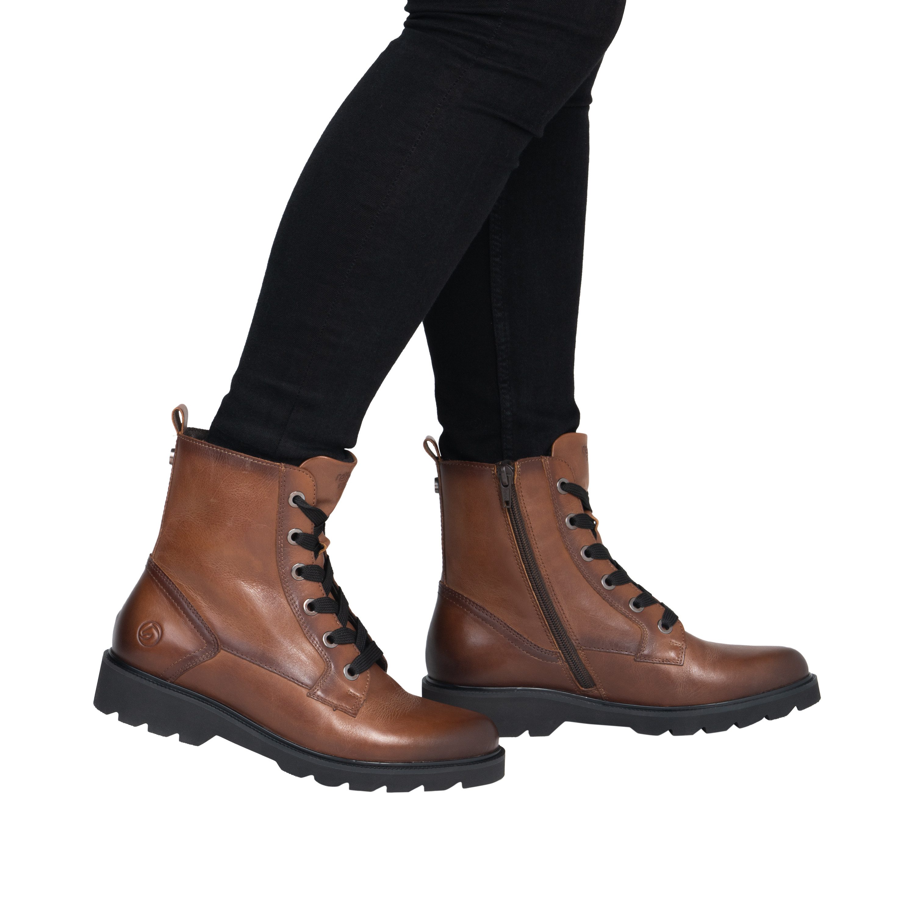 Remonte Schnürboots Schnürstiefelette, Profilsohle, Blockabsatz