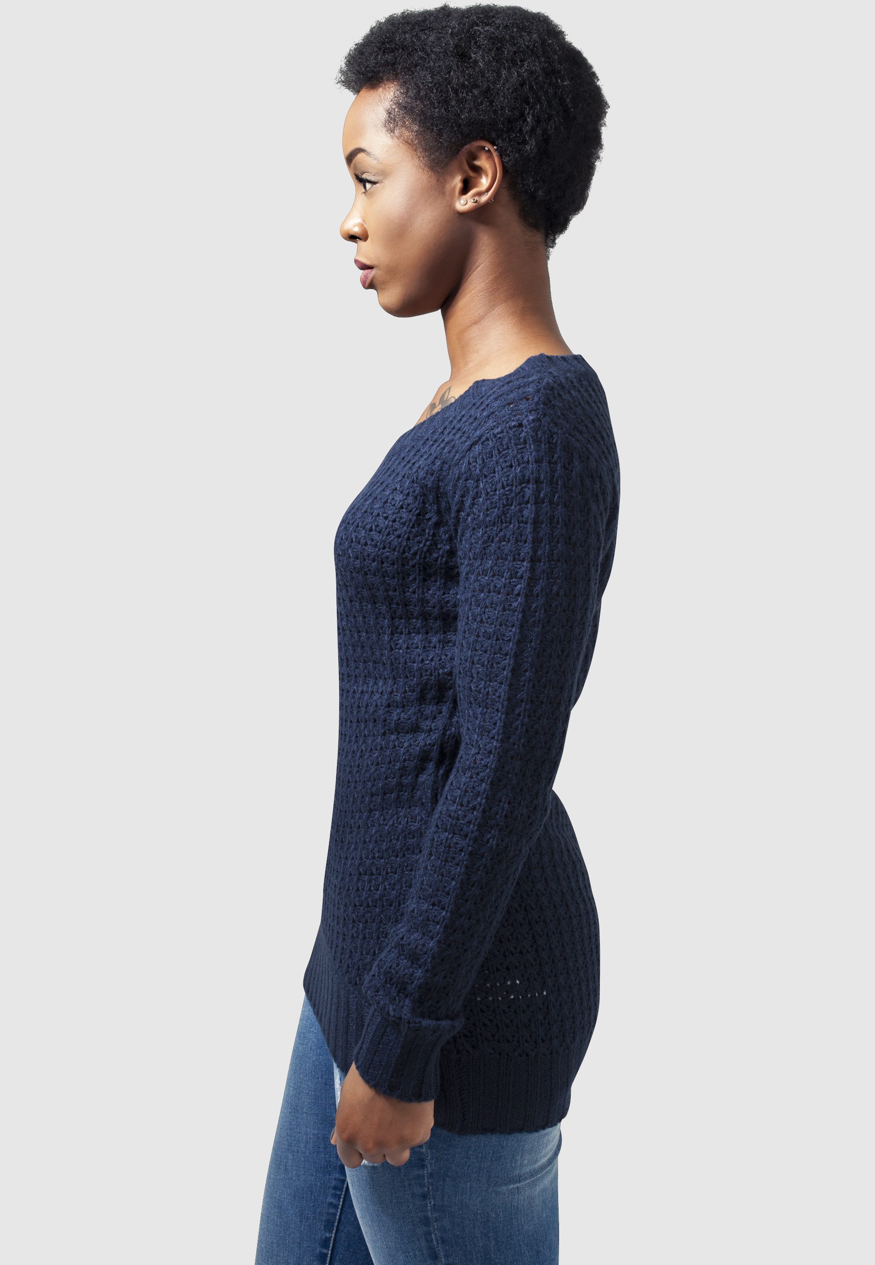 URBAN CLASSICS Rundhalspullover Urban Classics Damen Ladies Long Wideneck Sweater (1-tlg)