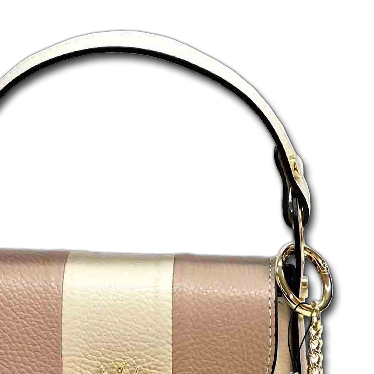 FLORENCE Umhängetasche Florence Tasche beige rosa Leder (Umhängetasche), Damen Umhängetasche Echtes Leder, beige, rosa ca. 14cm hoch