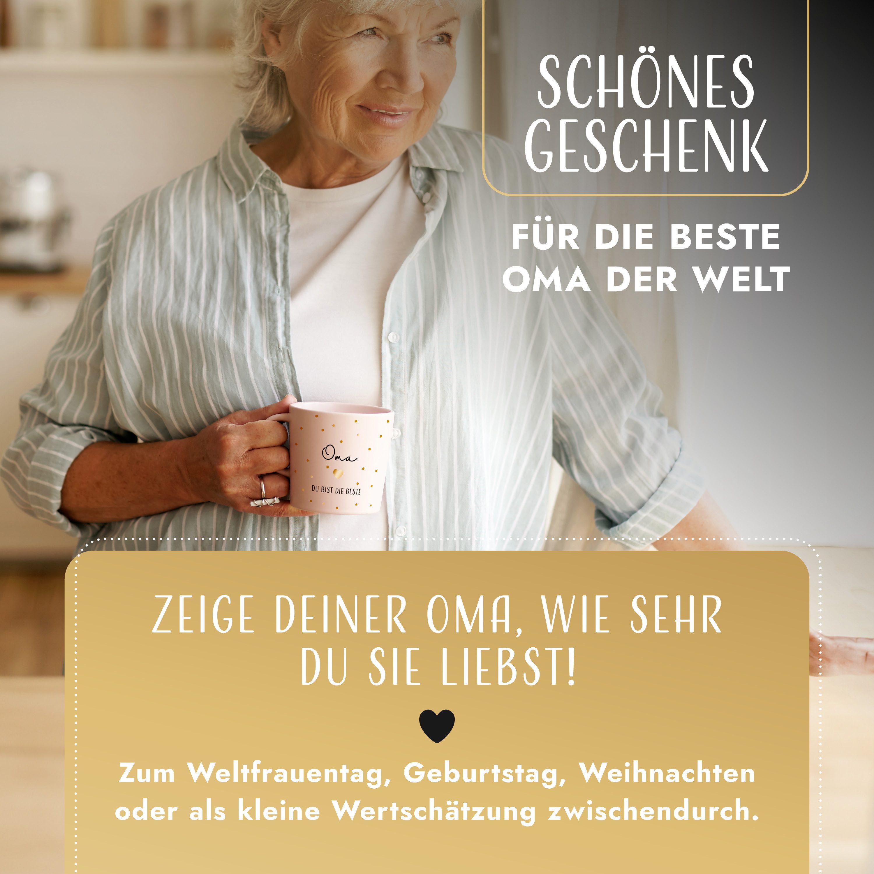 Amari Tasse AMARI ® Oma Tasse - Perfektes Geschenk für die Oma - Dankeschön, Tasse Oma 09