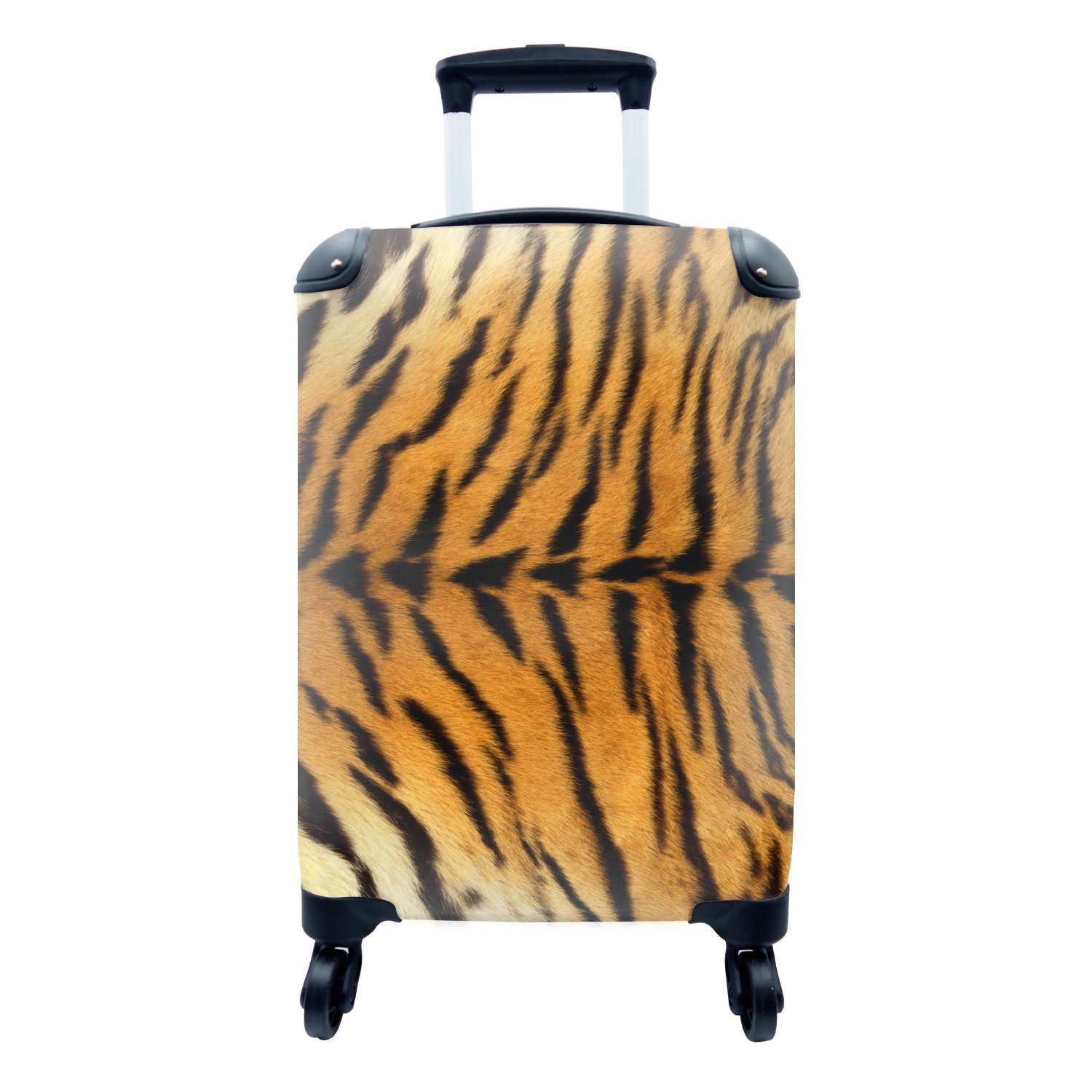 Reisetasche rollen, - für Rollen, Handgepäckkoffer Handgepäck Tigerdruck - Pelz 4 mit Trolley, Reisekoffer Ferien, MuchoWow Linie,