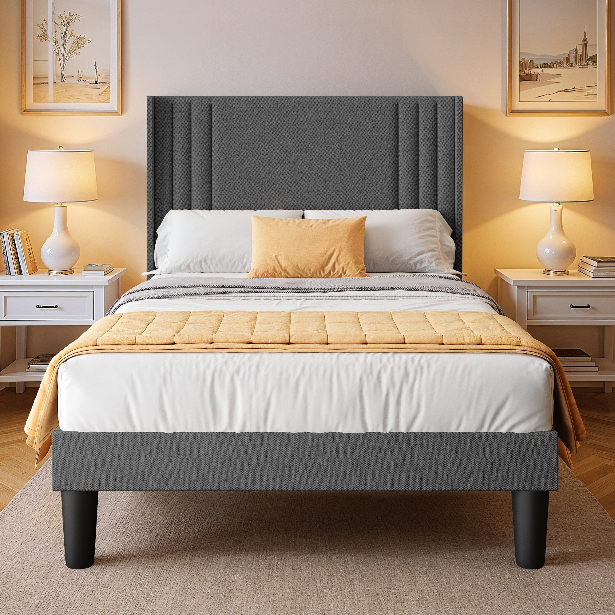 Bealife Bettgestell mit Kopfteil, 90/120/140/160/180x200cm