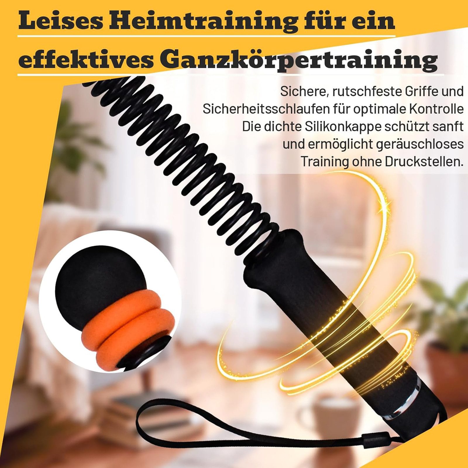 AIMAX Battle Rope ohne Seil, verstellbare Trainingsseile, Fitnessgeräte, Sportgeräte zuhause für HIIT, Ganzkörpertraining, Kraft, Home Gym