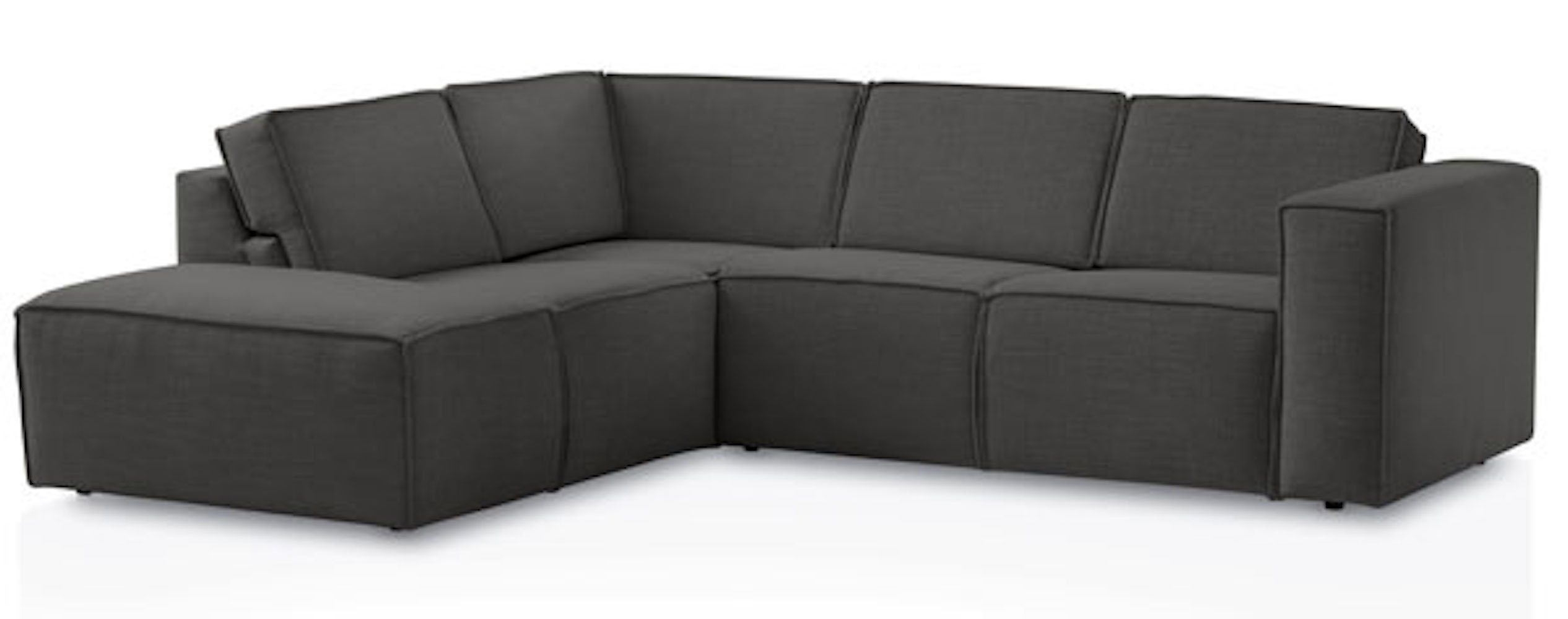 Feldmann-Wohnen Ecksofa Doha, 255x220x80cm schwarz mane links