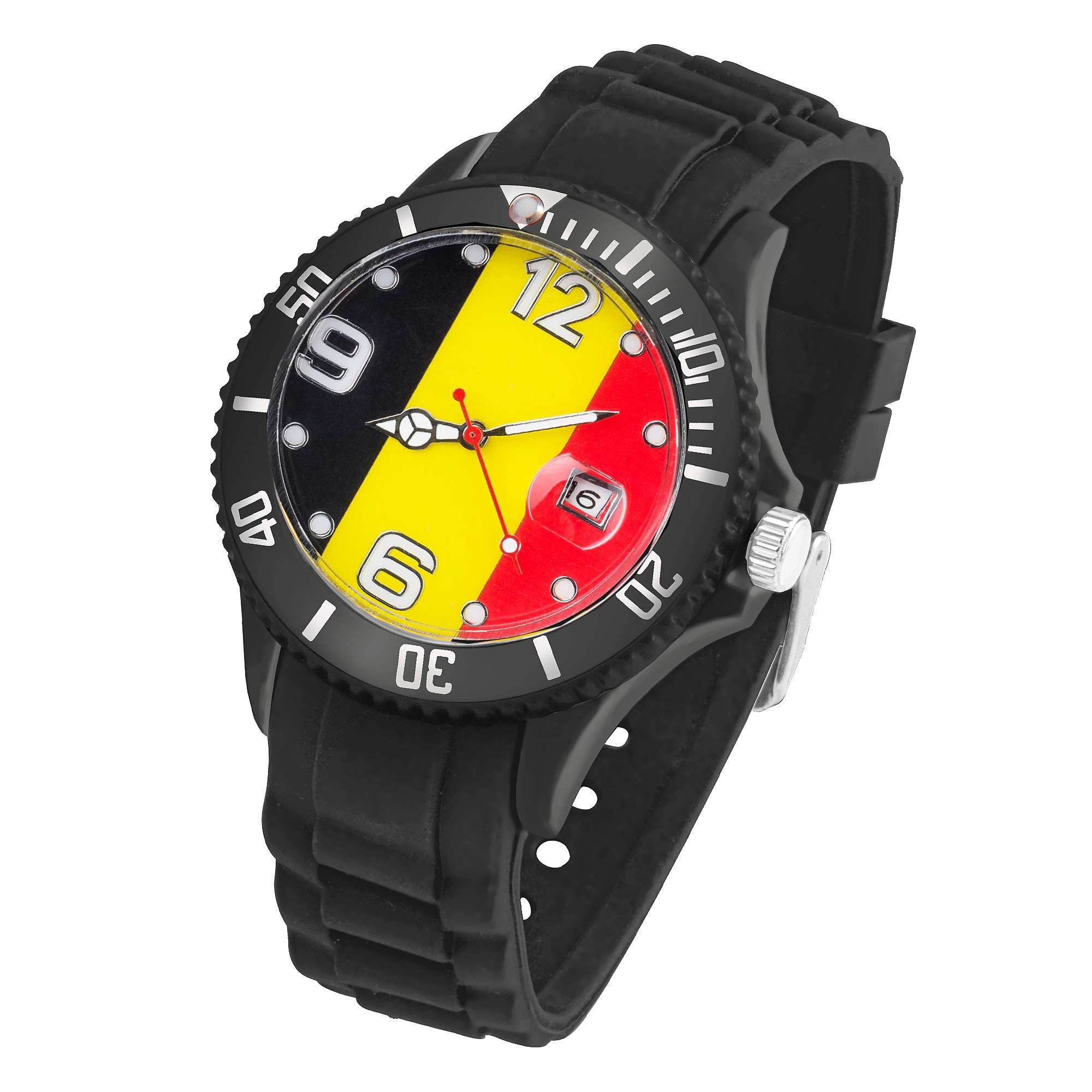 Taffstyle Quarzuhr Fußball WM Fan Armbanduhr Länderflaggen Silikonuhr Quarz Unisex, (Sportliche Fußballuhr mit Länderflaggen und flexiblem Silikonarmband), ideal auch als Geschenk