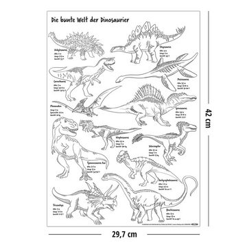 Close Up Kunstdruck Dinosaurier Poster Din A3 zum Ausmalen, 120 gr. offset 29,7