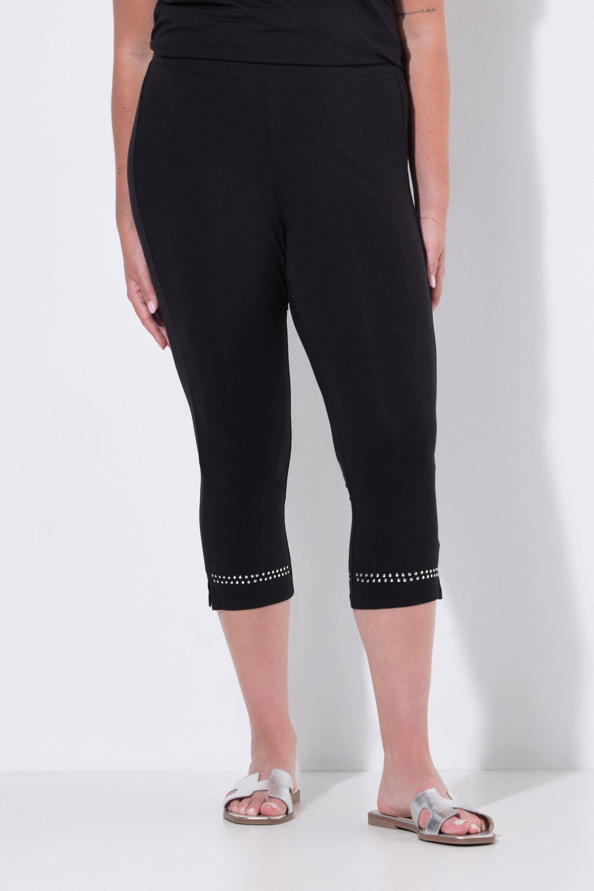 Angel of Style Leggings Capri-Leggings schmale Passform Ziernieten am Saum