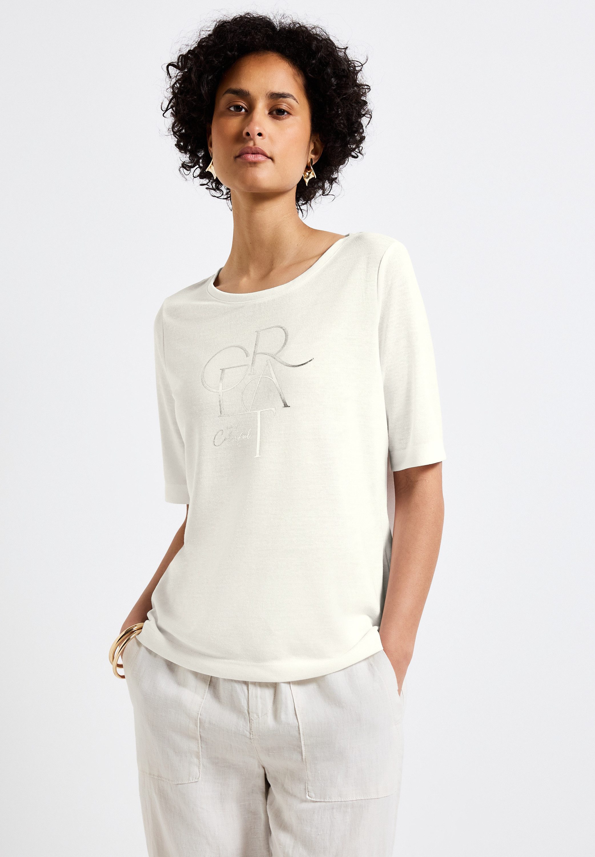 STREET ONE T-Shirt mit Folien-Wording günstig online kaufen