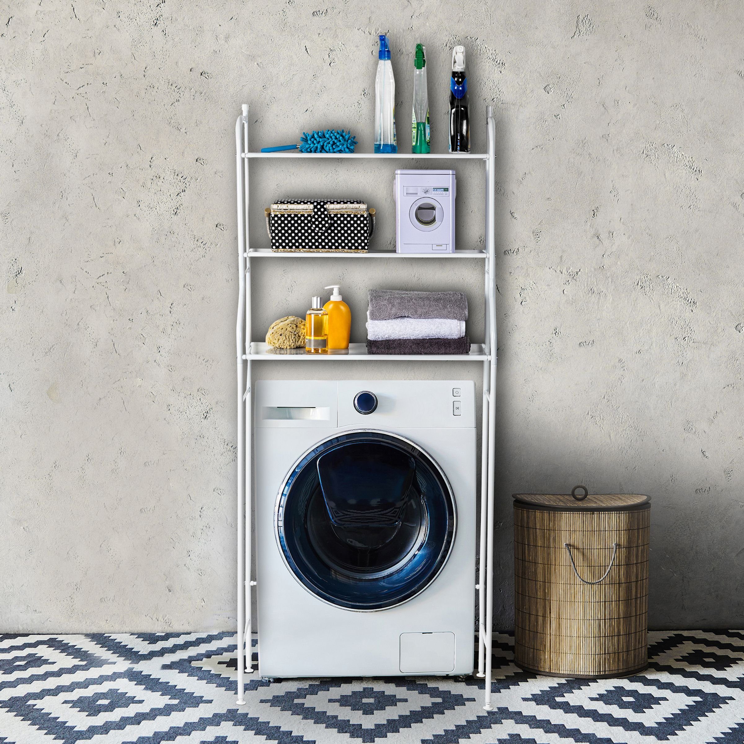 Gravidus Waschmaschinenumbauschrank Waschmaschinenregal 3 Ablagen Metall 68 günstig online kaufen