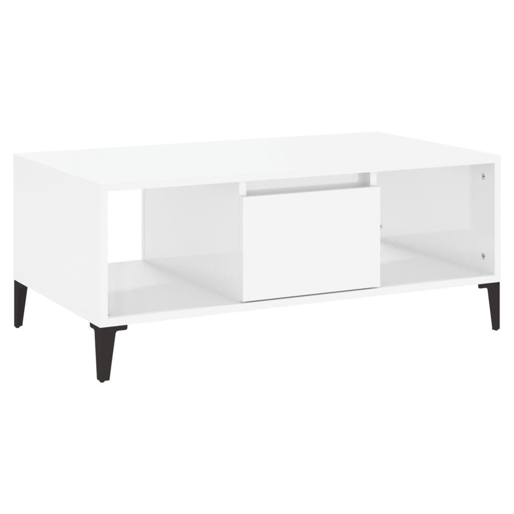 vidaXL Couchtisch Couchtisch Hochglanz-Weiß 90x50x36,5 cm günstig online kaufen
