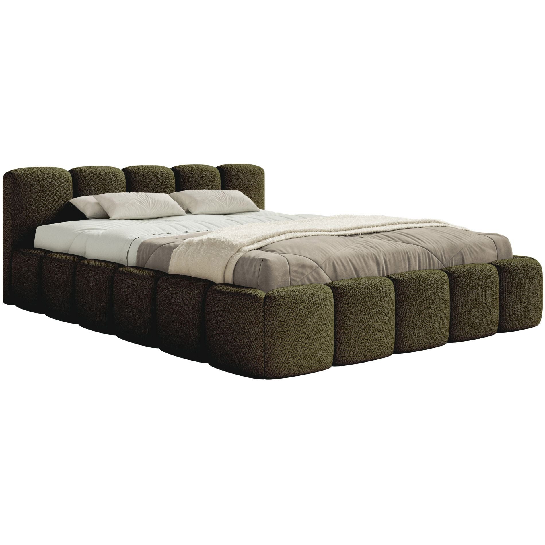 Selsey Polsterbett CLOUDY LOW, Bouclé, Chenille oder Velours, mit/ohne Bettkasten, 140–200 cm