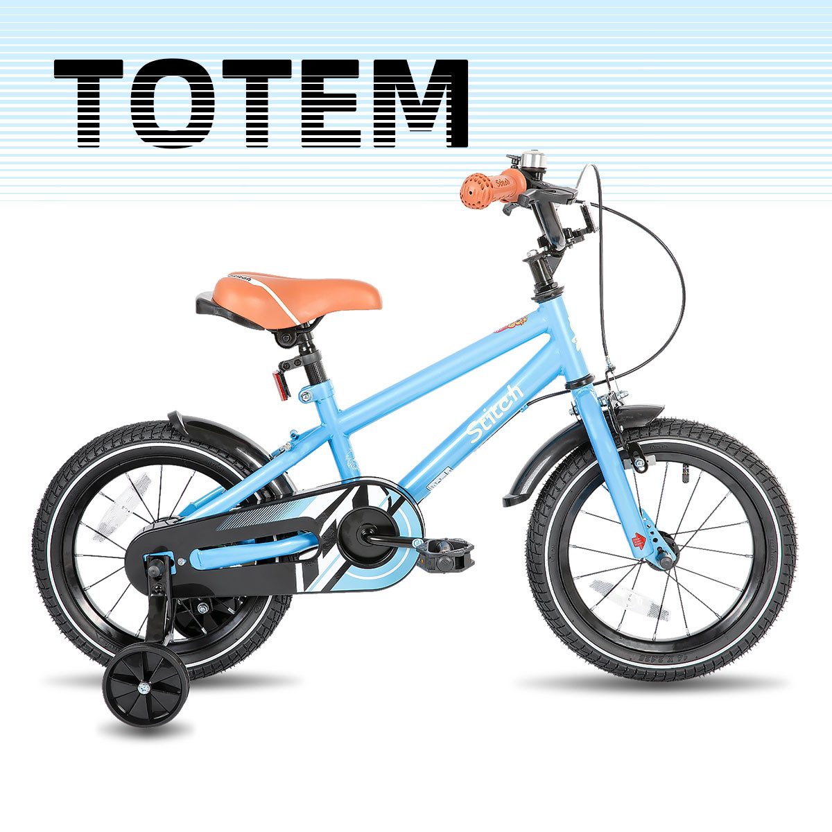 JOYSTAR Kinderfahrrad Totem 12/14/16/18/20 Zoll Kinderfahrrad für 2-11 jährige Jungen, mit Stützräder, Kotflügel, Front and rear dual brakes, Reflektorplatte