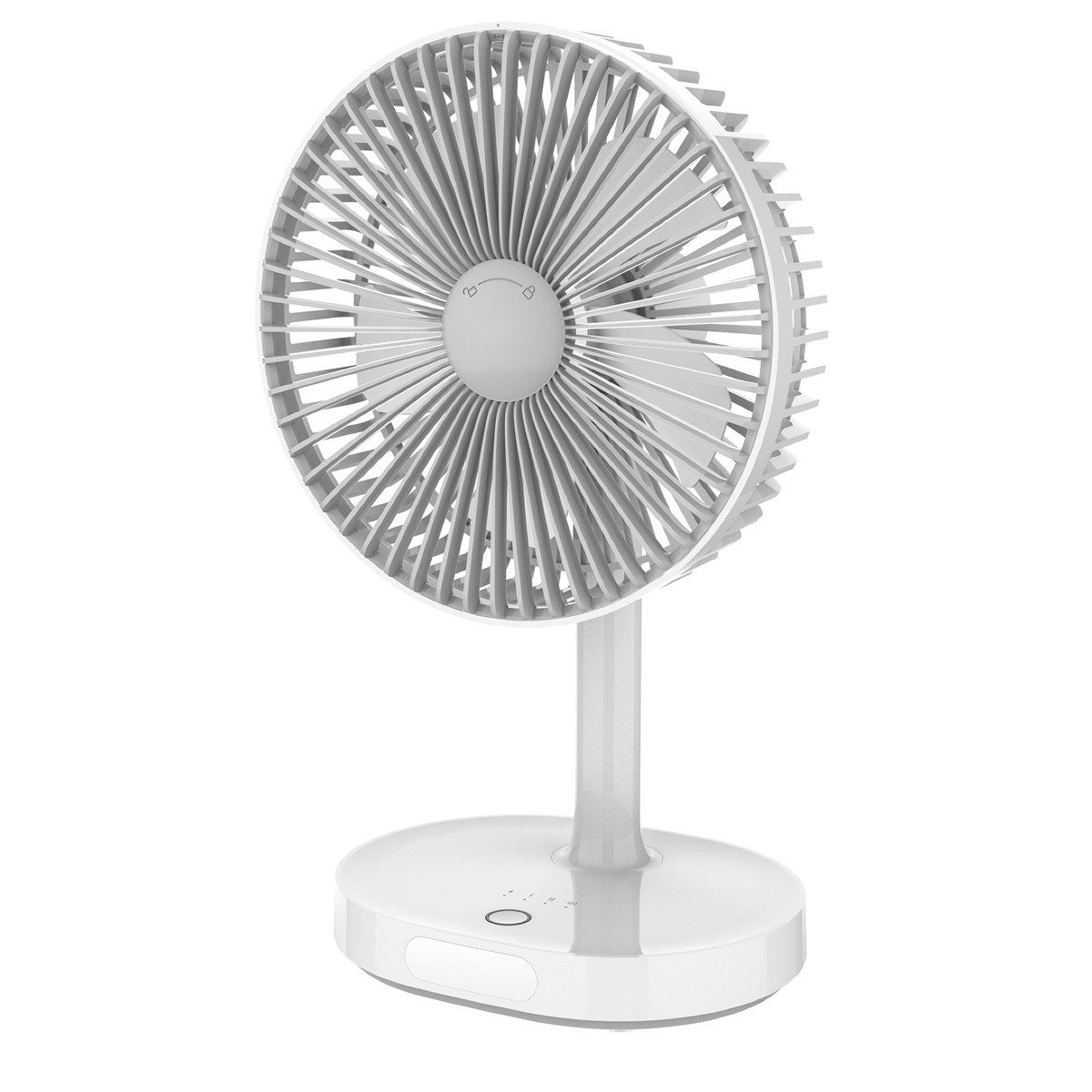 Platinet Tischventilator PRDF0326, 19 cm Durchmesser, Ventilator mit 3000 mAh und Nachtlicht