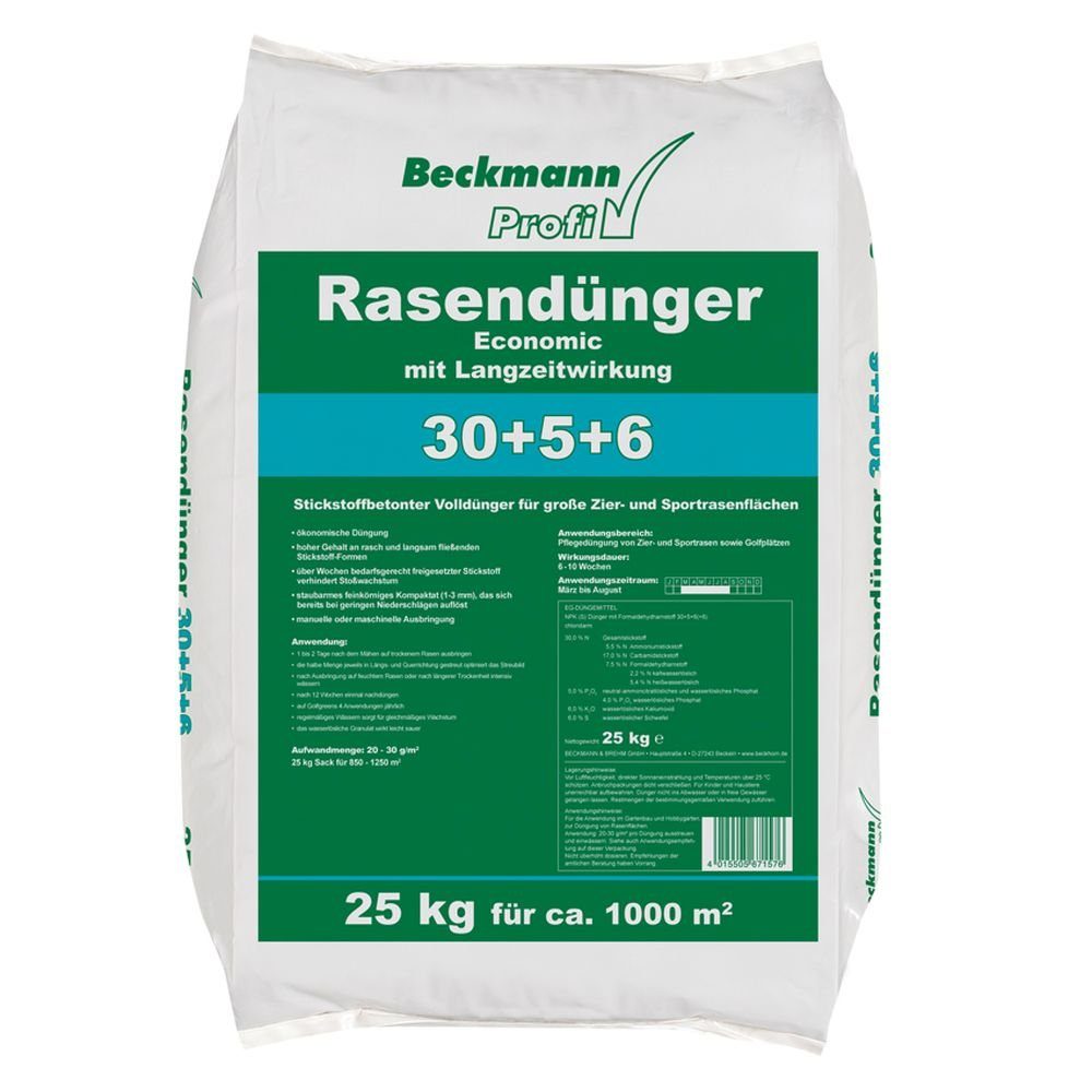 Beckmann Profi Rasendünger Economic 30+5+6 mit Langzeitwirkung 25 kg Sack
