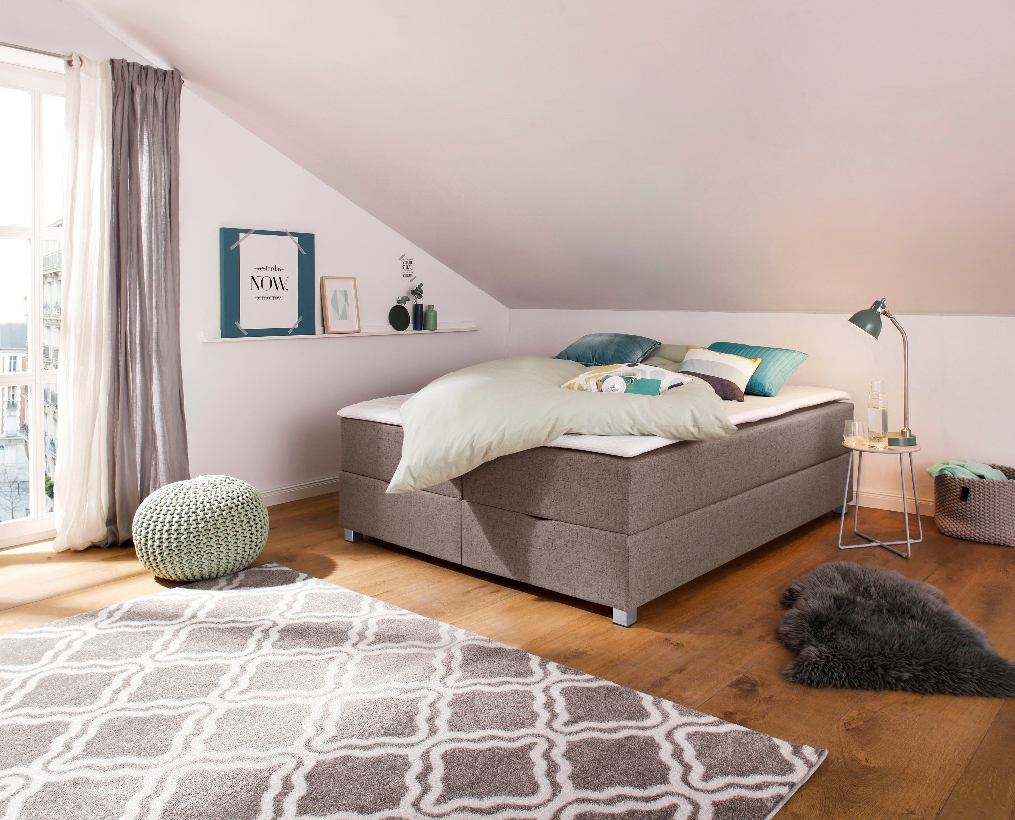 Home affaire Boxbett Alexis, ohne Kopfteil - ideal für Räume mit Dachschrägen; in 4 Breiten