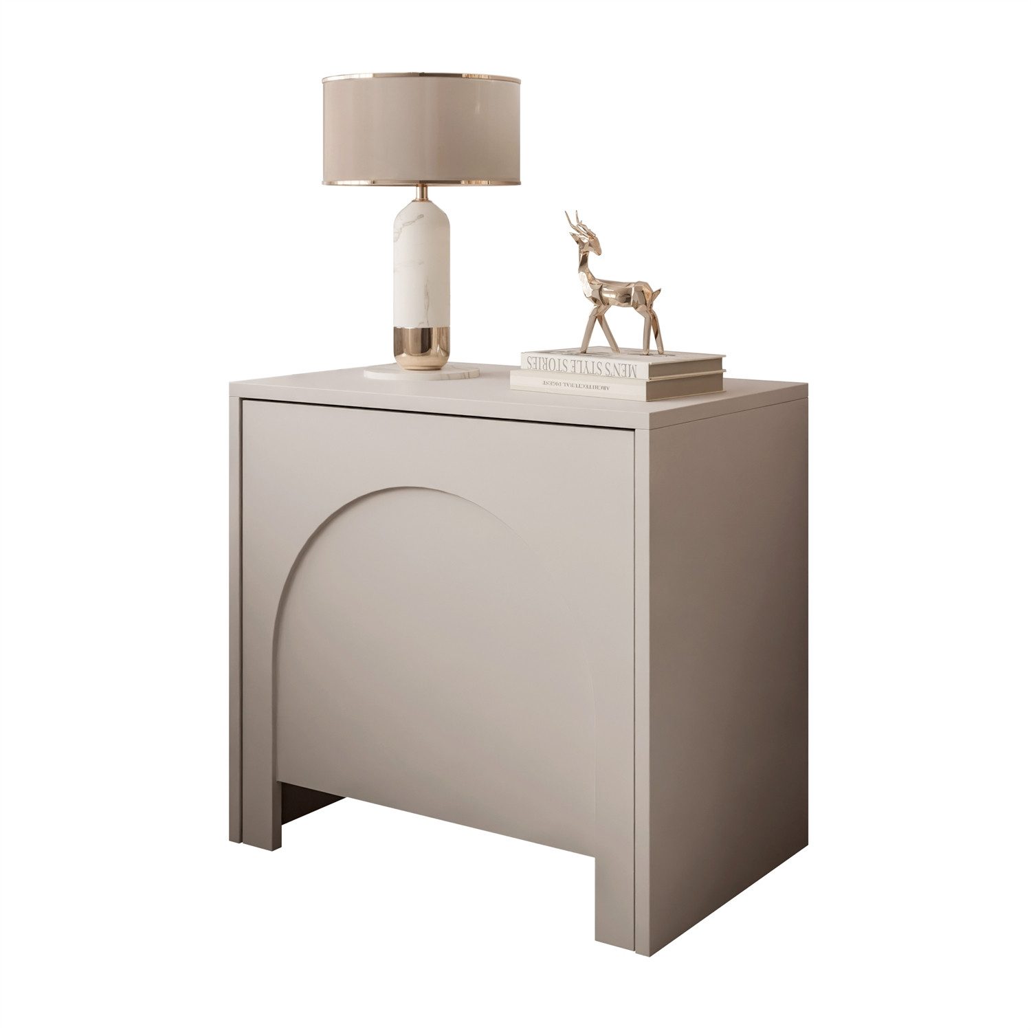 Lookway Nachttisch ARIADNA mit Tür – Minimalistisches Design fürs Schlafzimmer (1x Nachttisch), Breite: 54 cm