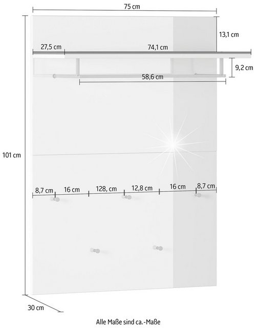 GERMANIA Garderobenpaneel »Rimini«, Breite 75 cm-Otto