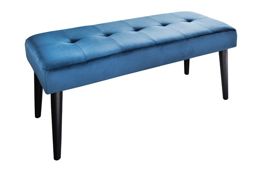 · · blau Esszimmer Samt Metall Polster Sitzbank / (Einzelartikel, schwarz Flur · 1-St), · BOUTIQUE 95cm riess-ambiente Schlafzimmer ·