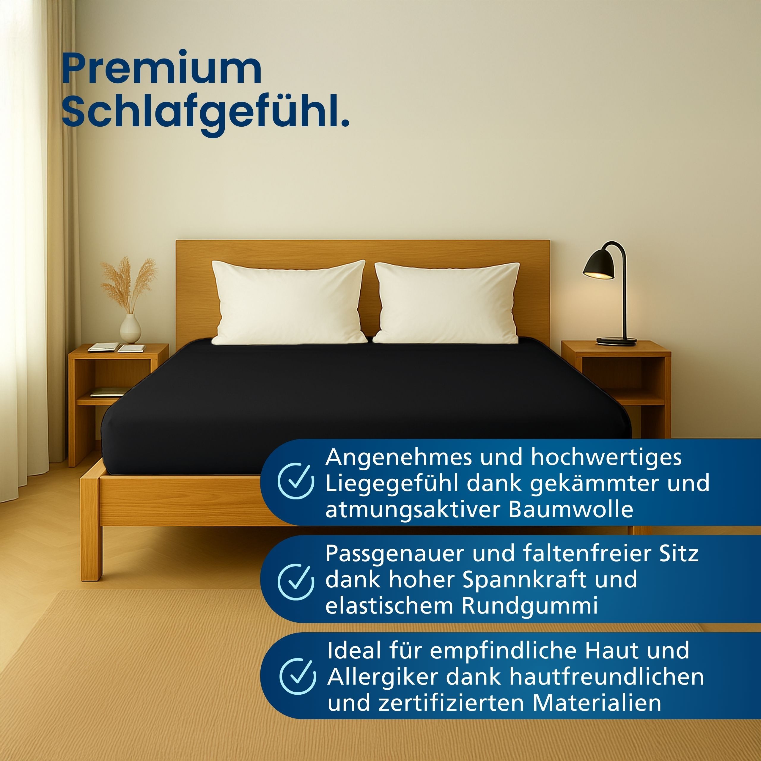 AM Qualitätsmatratzen Spannbettlaken Baumwolle in schwarz, Bettlaken für Bo günstig online kaufen