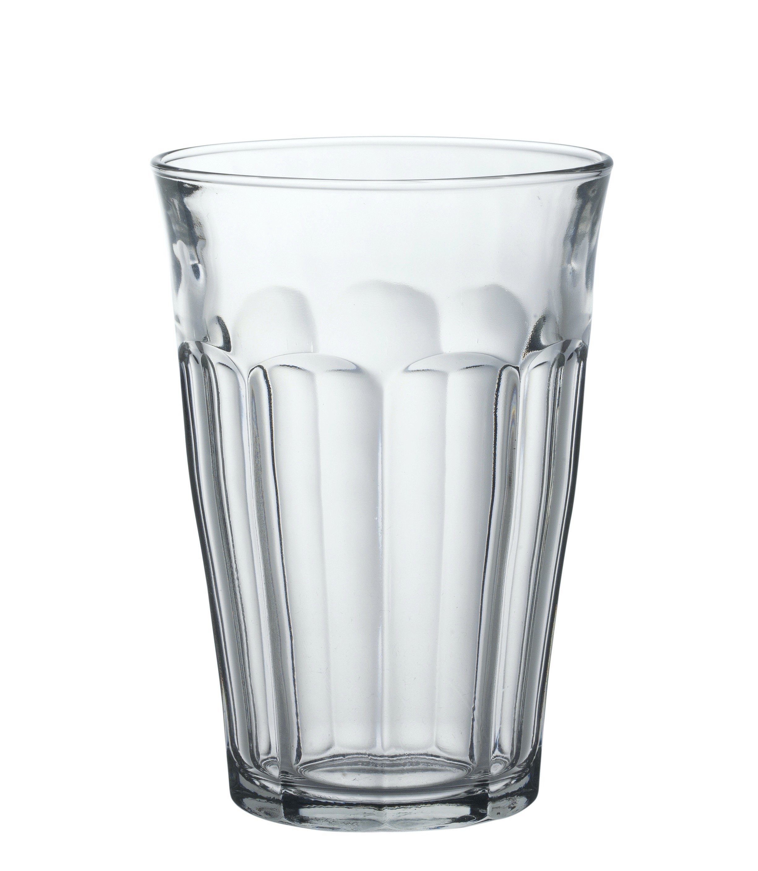 Duralex Tumbler-Glas Picardie, Glas gehärtet, Tumbler Trinkglas 360ml 03l Glas gehärtet Transparent 6 Stück Füllstrich bei 0.3l