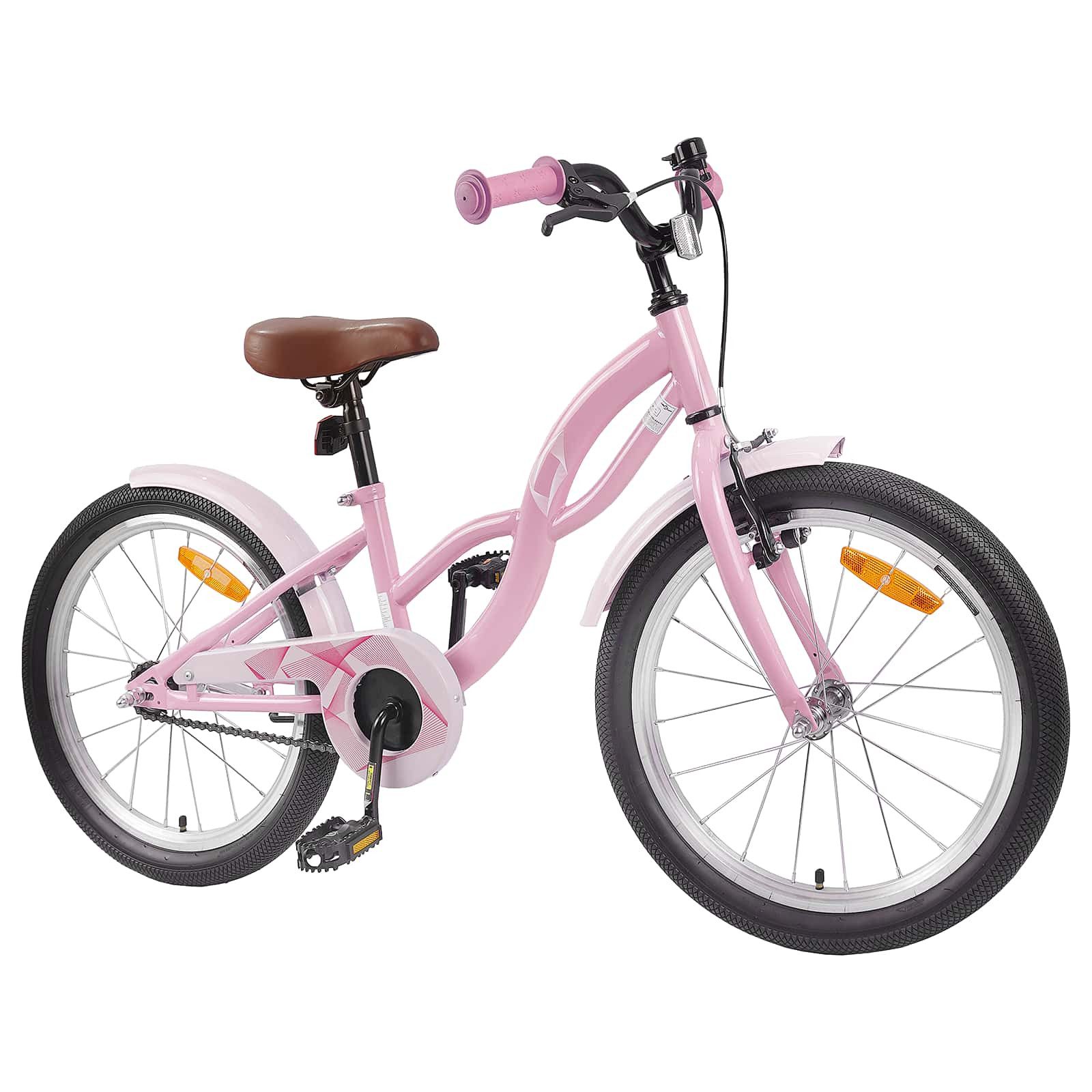 vidaXL Kinderfahrrad 137 x 54 x 79 cm Kinderfahrrad 20 Zoll für 6-11 Jahre alt Hellrosa