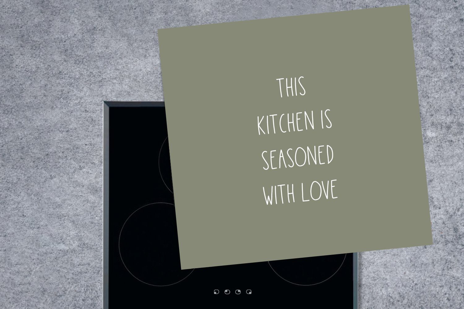 Liebe (1 Sprichwörter Küche Ceranfeldabdeckung, gewürzt Diese Vinyl, - Zitate Herdblende-/Abdeckplatte - - cm, -, 78x78 mit küche tlg), ist Küche Arbeitsplatte für MuchoWow