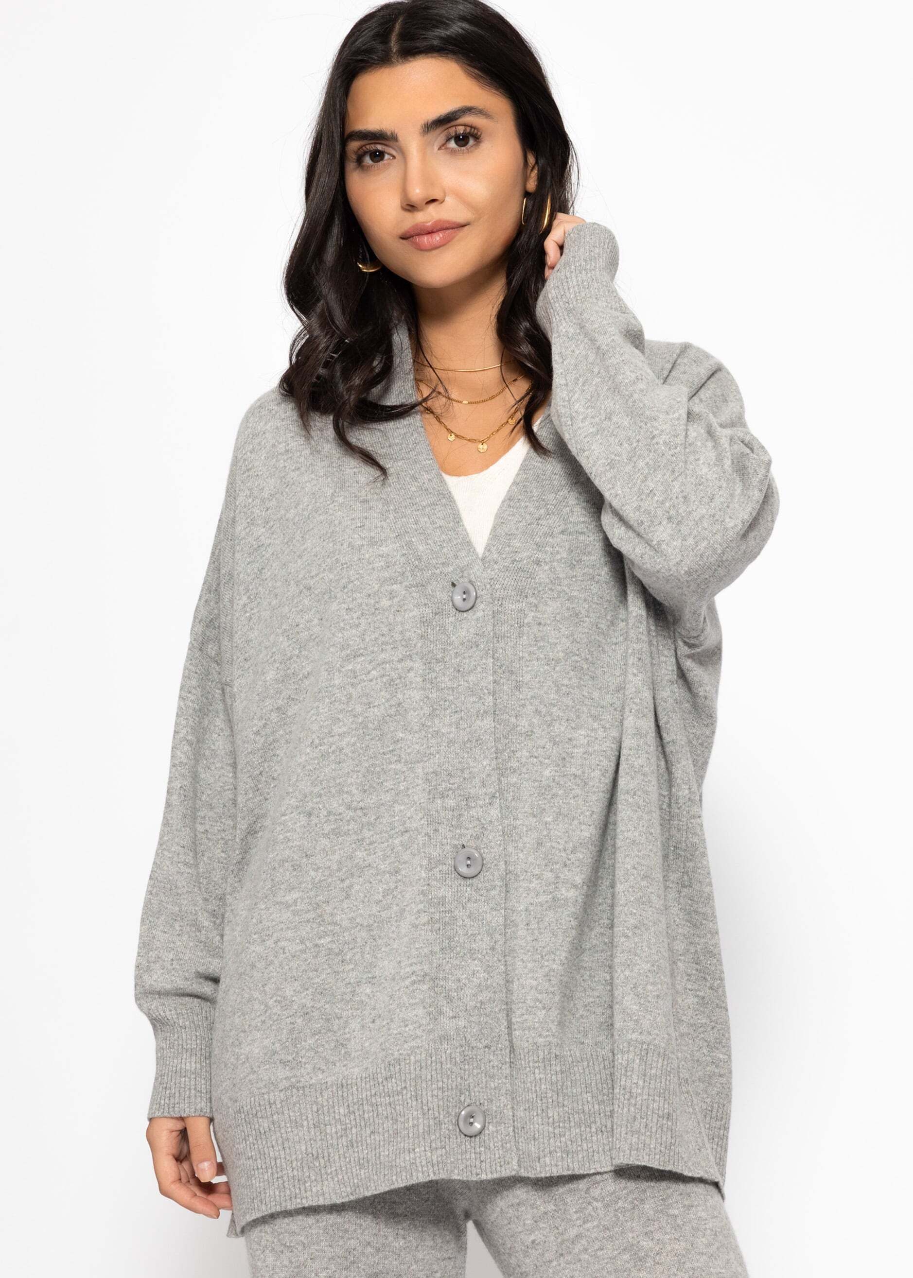 SASSYCLASSY Cardigan Oversized Cardigan mit Kaschmiranteil günstig online kaufen