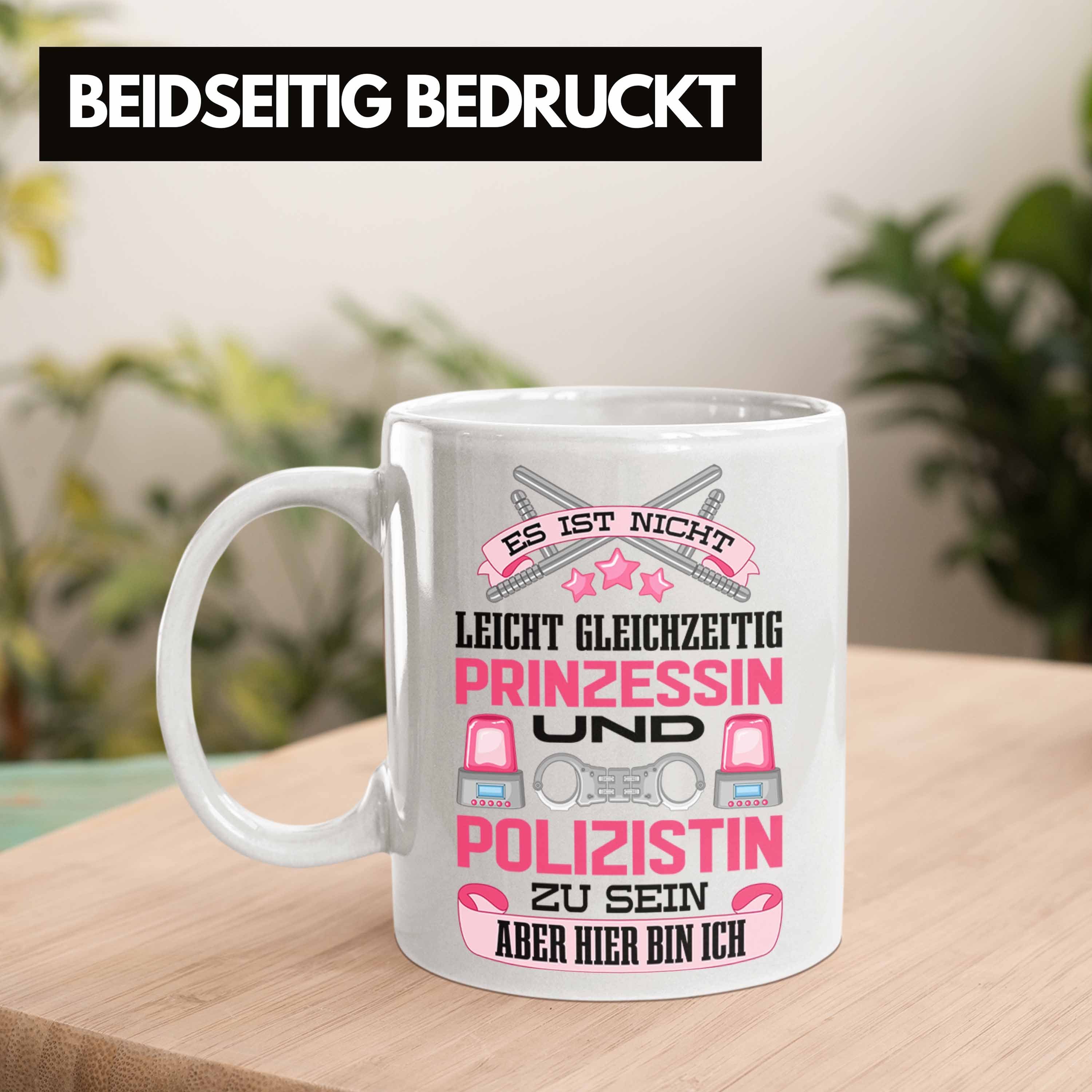 Trendation Tasse Trendation - Polizistin Spruch Tasse Geschenke mit Polizei Lustig Blaulichtmilieu Geschenk Frauen weiss