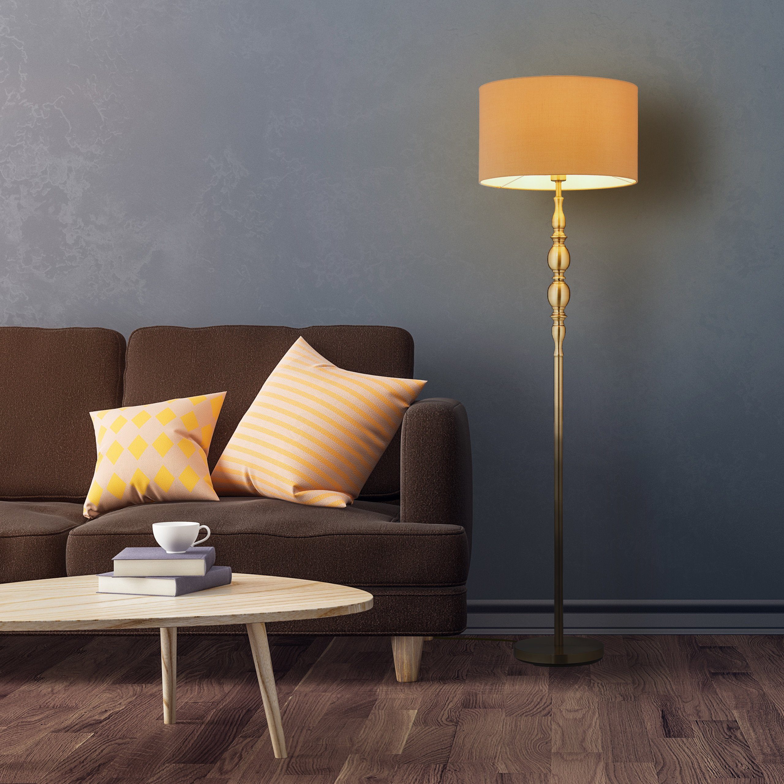 relaxdays Stehlampe Wohnzimmer beige günstig online kaufen