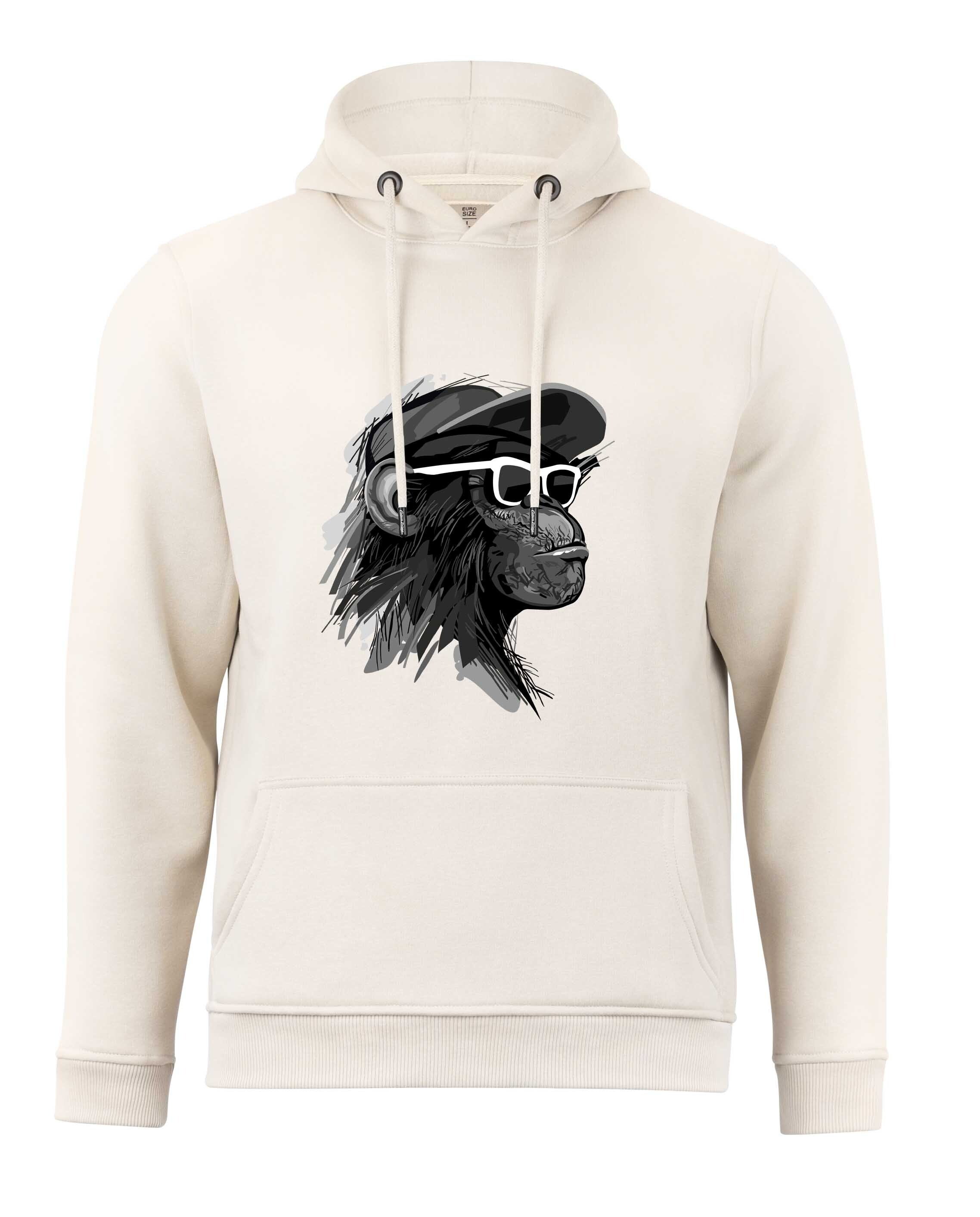 Cotton Prime® Hoodie mit Affenmotiv - Cool Monkey mit Brille mit weichem Innenfleece sand | Sweatshirts