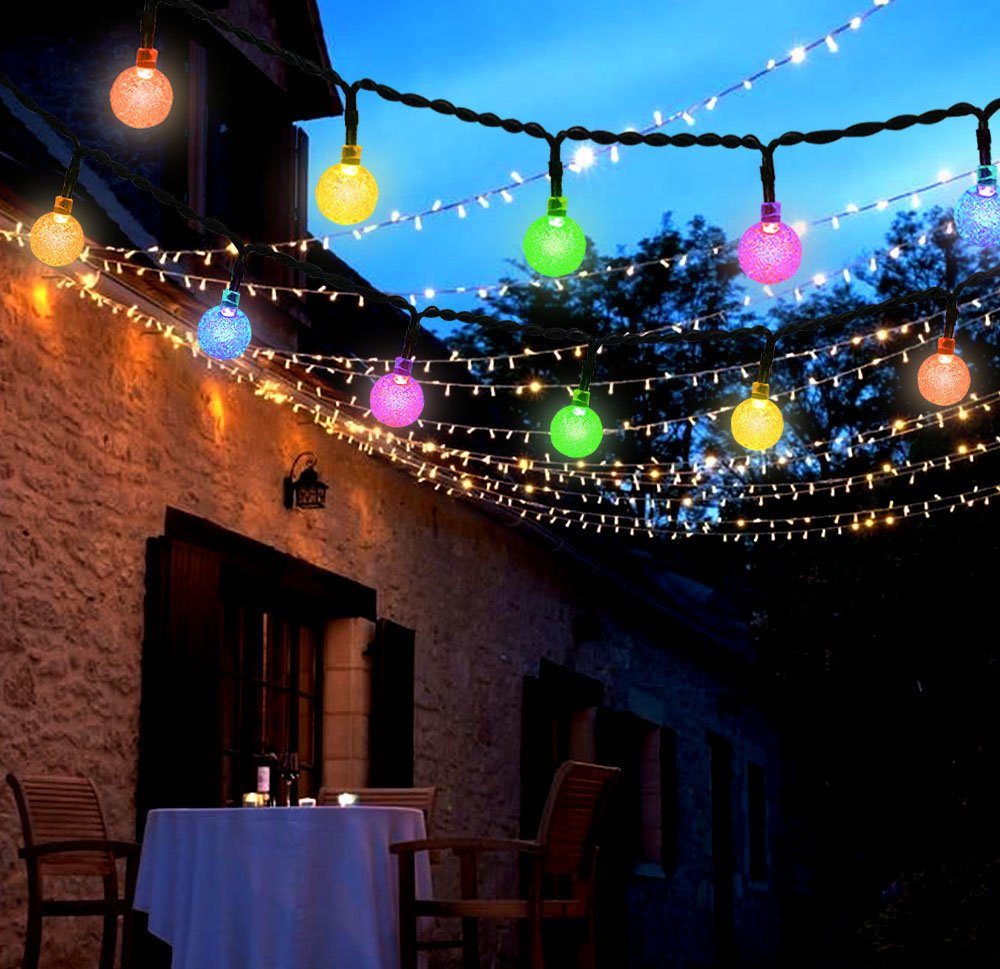 Dedom LED Lichter, Baum, Seifenblasen-Kristallkugel, für Solarleuchte Party Hochzeit, 7M Streifen, 50 Lichterketten, Solarleuchten, LED Garten, Geeignet