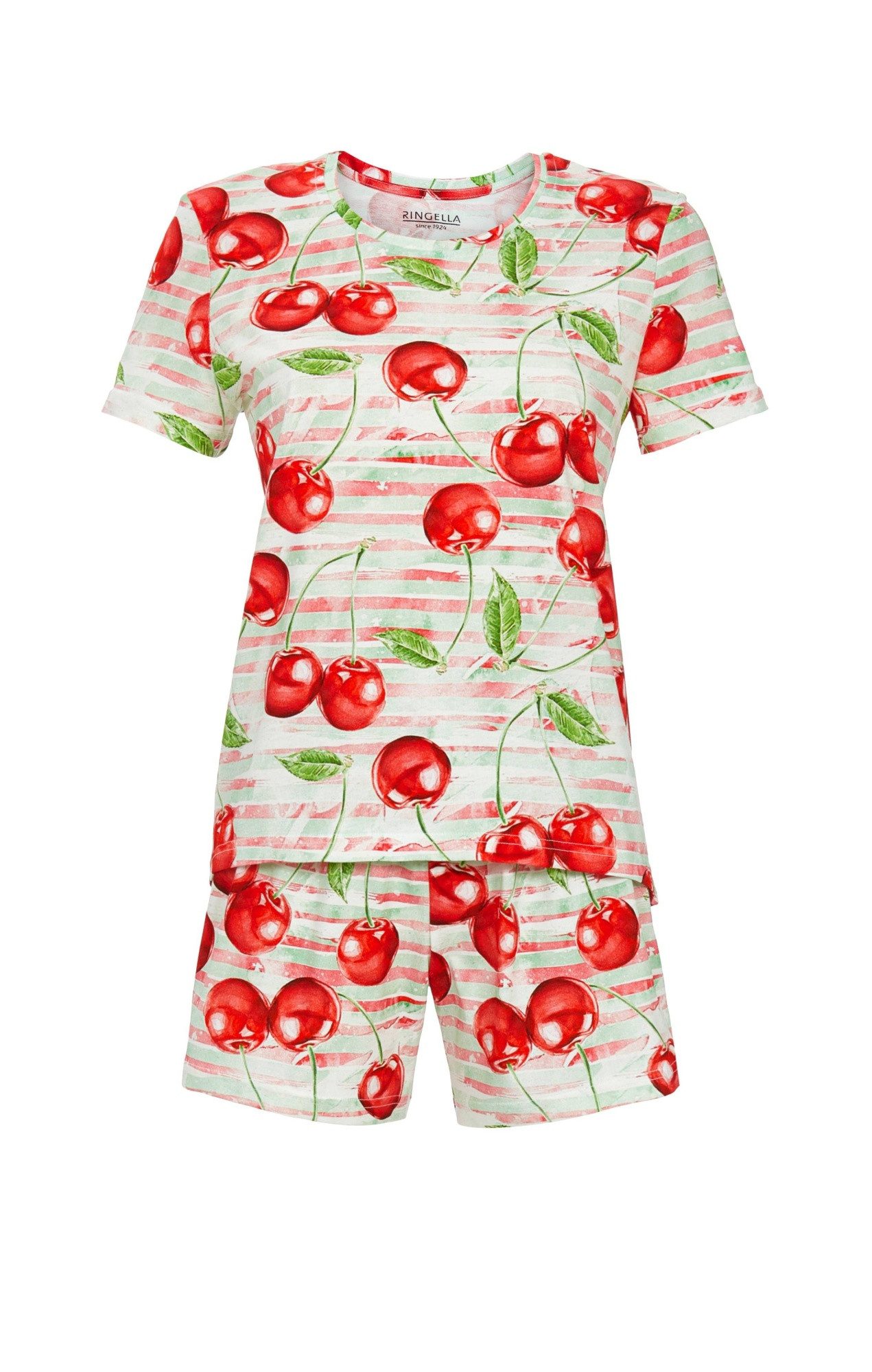 Ringella Shorty - Kurzpyjama mit Kirschen-Dessin (2 tlg) 100% Baumwolle