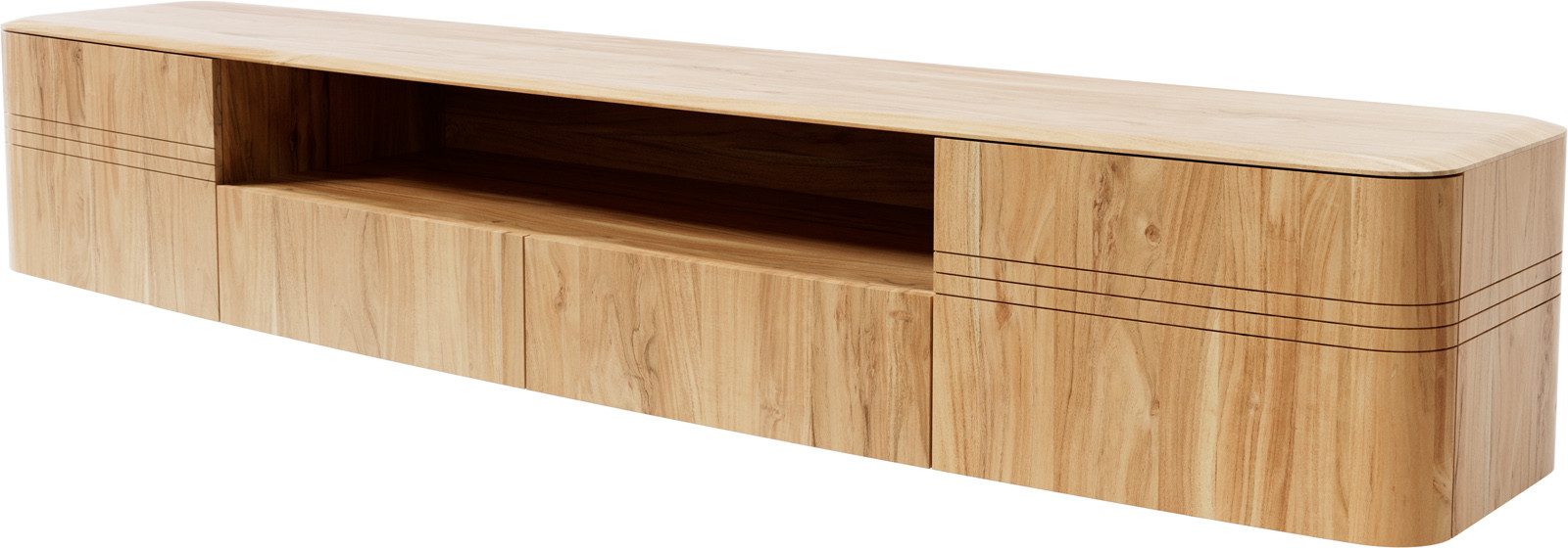 DELIFE Lowboard Nagaru, Akazie Aura 240x48x40cm 2 Türen 2 Schubladen 1 Fach