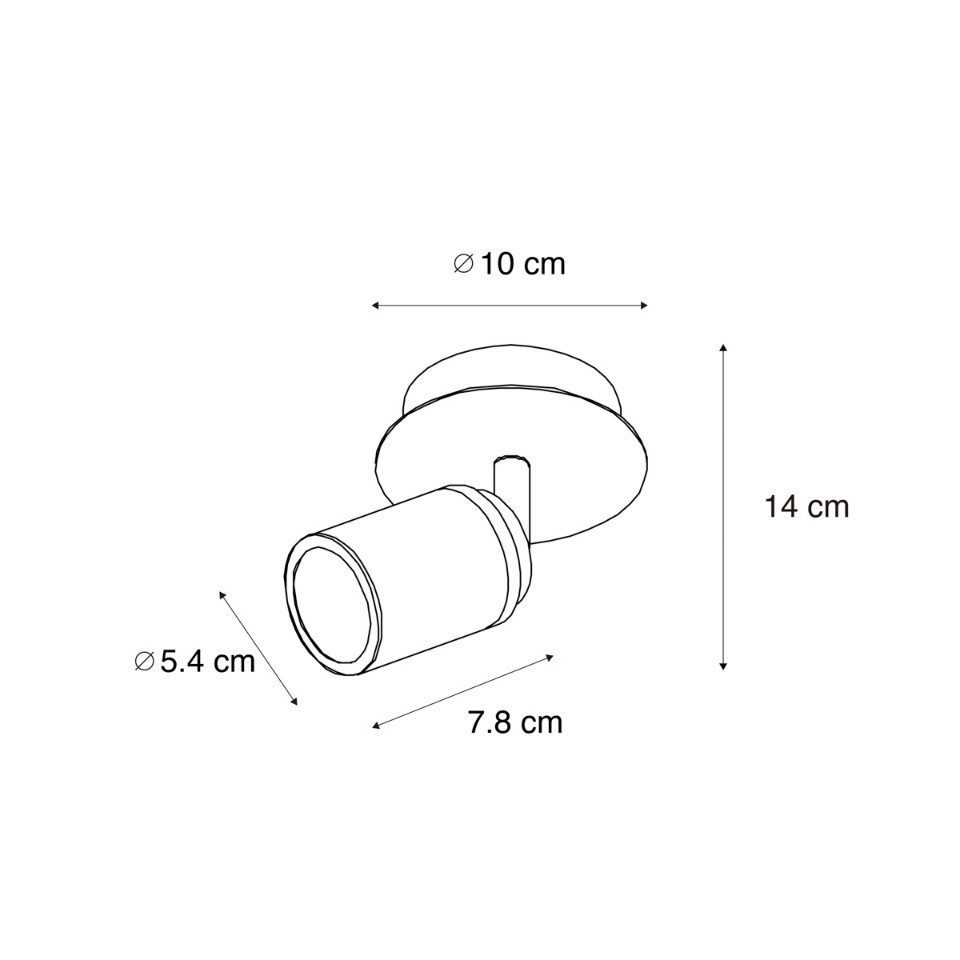 Qazqa LED Aufbaustrahler Ducha, ohne Leuchtmittel, Warmweiß, QAZQA Aufbau­spot, gu10, Gold, Stahl, Modern