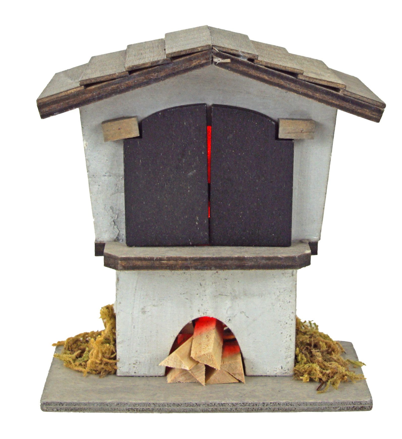 dekoprojekt Krippen-Zubehör Krippen-Backhaus mit LED-Feuer – Stimmungsvolles Krippenzubehör (1 St), Krippenzubehör