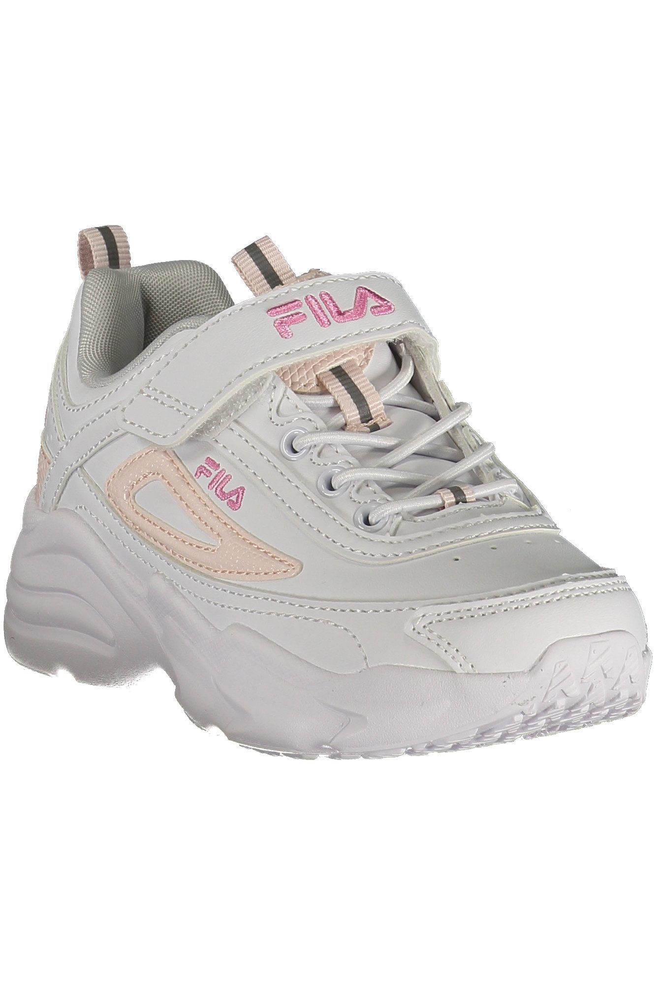 Fila Sneaker Weißer Kindersportschuh mit Klett, rosa Details &