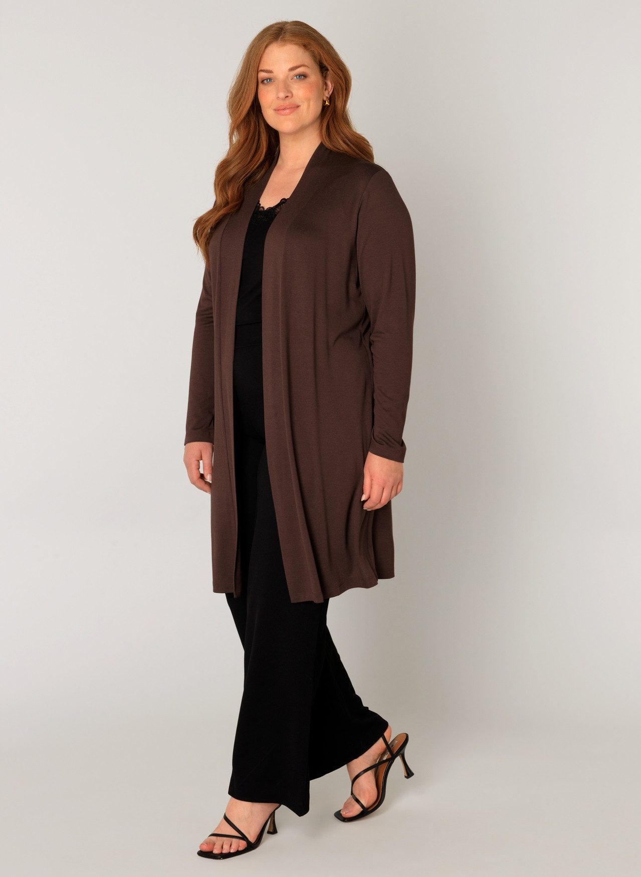 Base Level Curvy Longstrickjacke Ayla Long Figurumspielende, weiche Strickq günstig online kaufen
