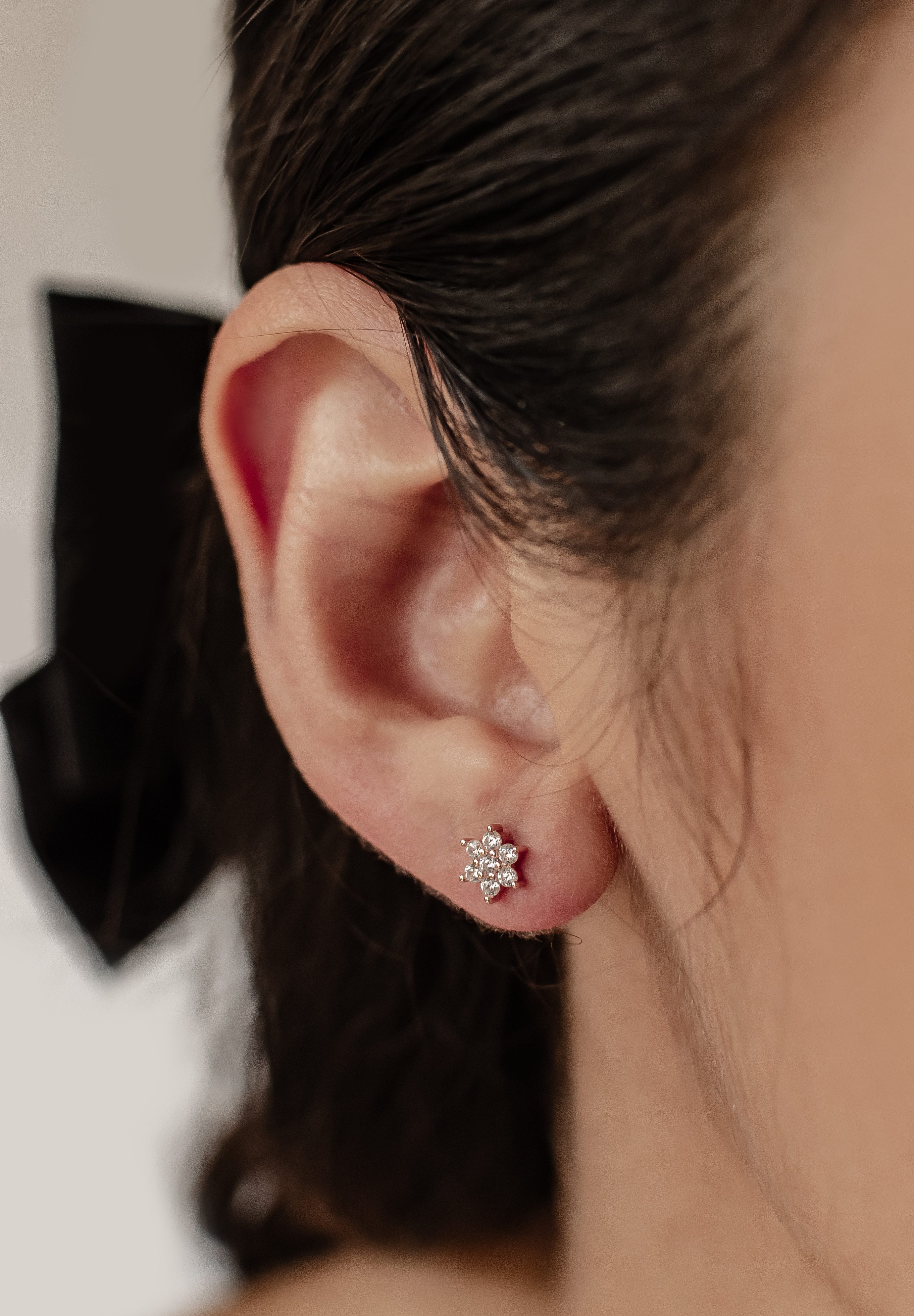 Hey Happiness Paar Ohrstecker Zirkon Sonne, 925 Silber Ohrringe Damen Blume günstig online kaufen