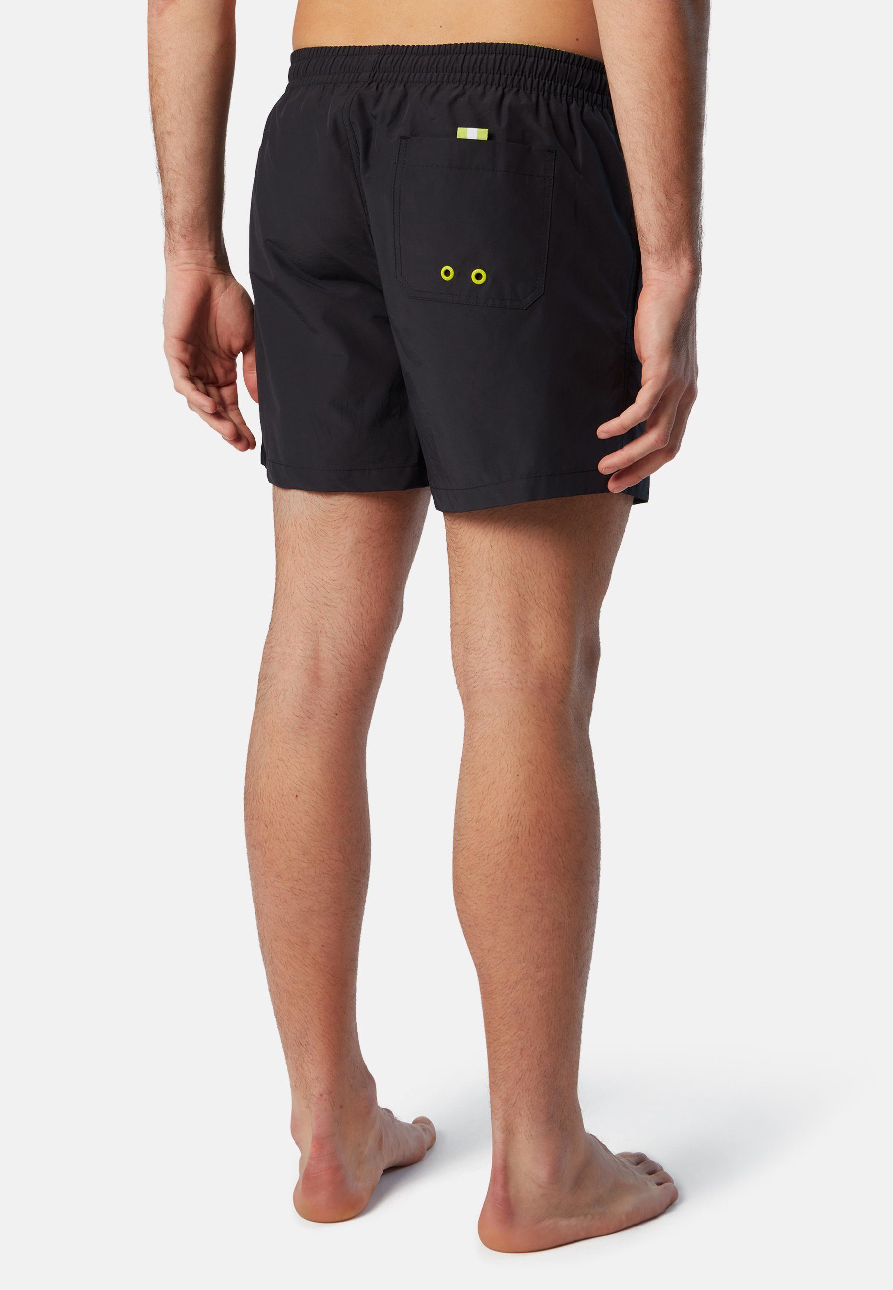 North Sails Badeshorts Badeshorts mit Design BLACK mit klassischem Logoaufnäher MILKY