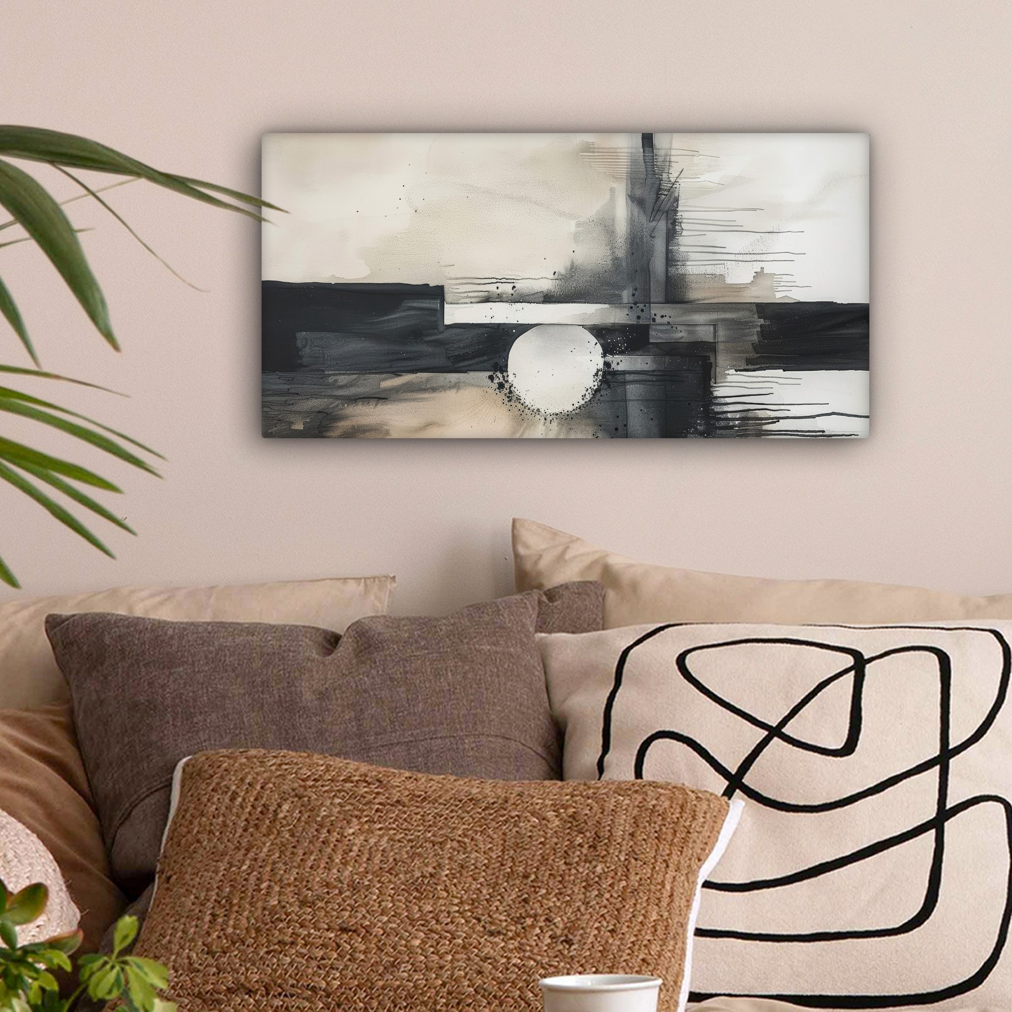 OneMillionCanvasses® Leinwandbild Panorama Abstrakt - Schwarz günstig online kaufen