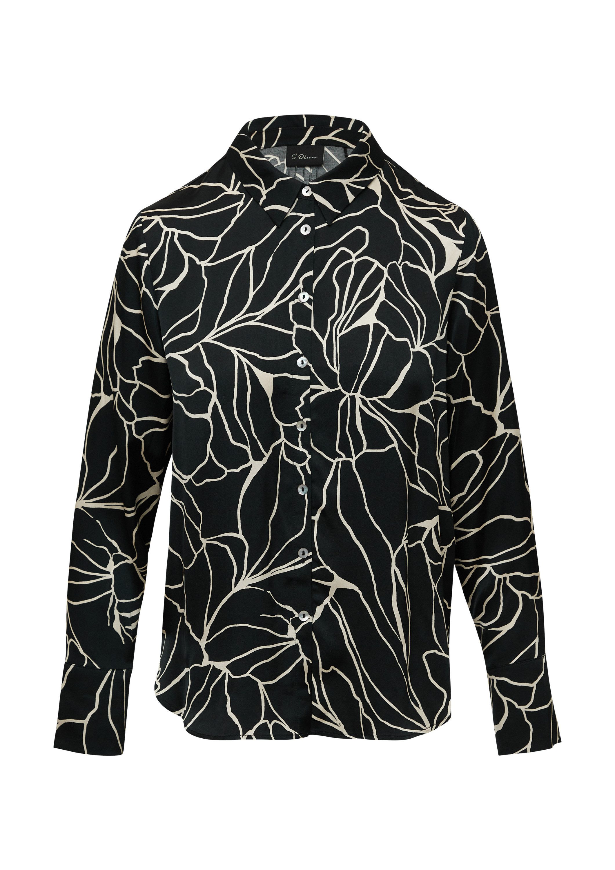s.Oliver Langarmbluse Bluse Hemdbluse aus Satin günstig online kaufen