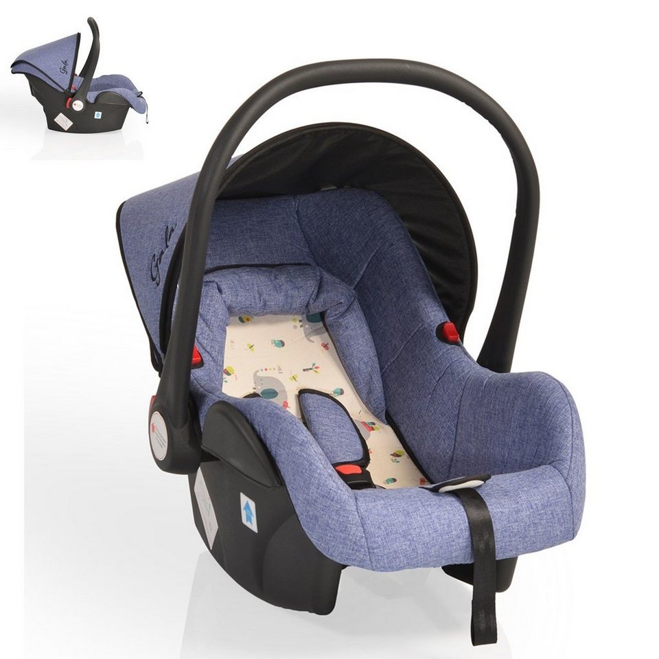 Kinderautositz Babyschale Autositz schwarz/weiß/blau Gruppe 0+ 0-13 kg 