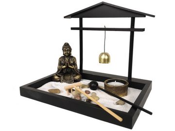 Yudu Dekofigur Zen - Garten mit Buddhafigur Glocke Stein Sand Nr: HY1902